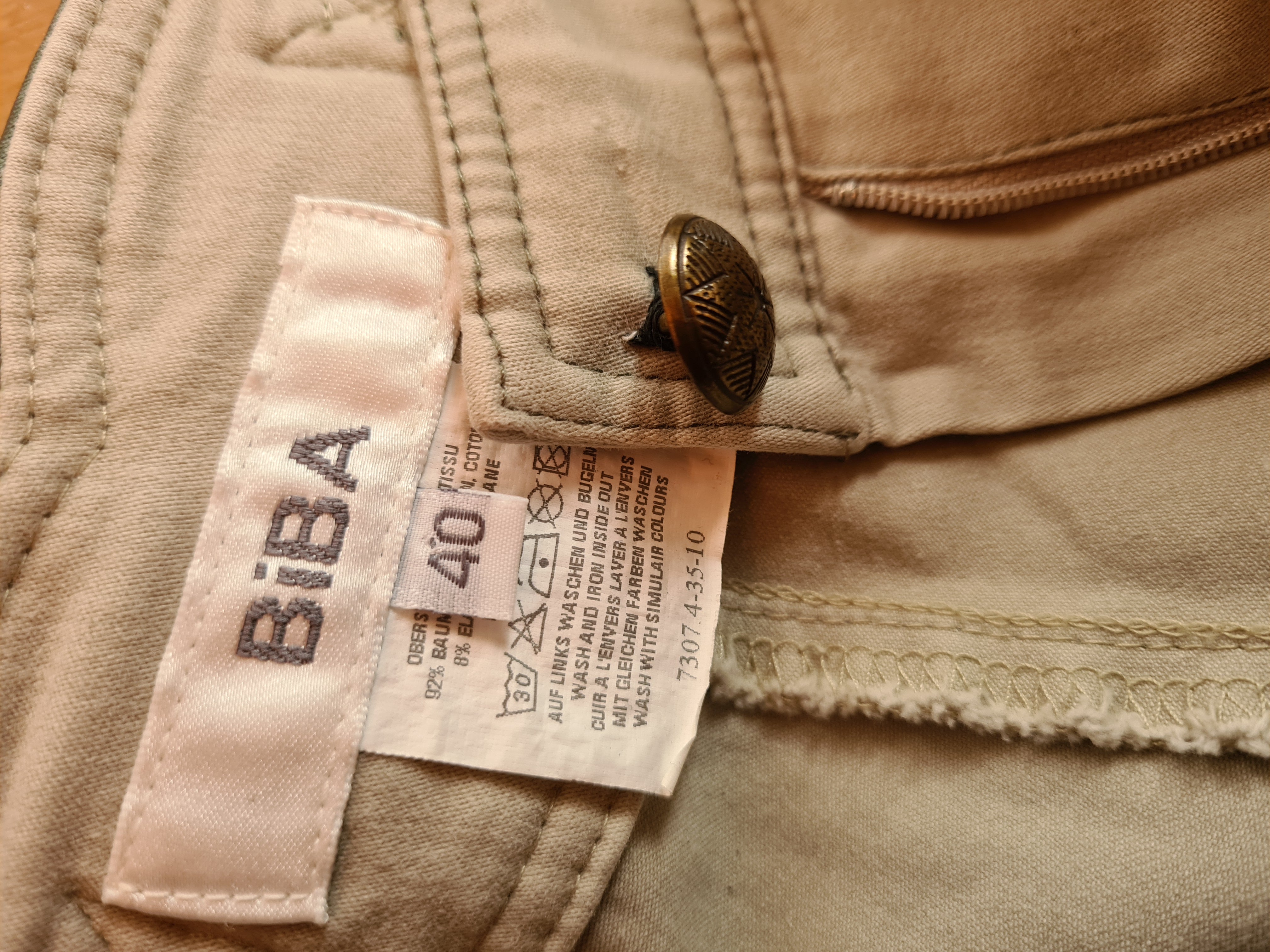 Vintage Biba Anzug Blazer + Hose Beige (40) L - RareRags