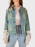 Rare! Vintage Yen ¥ Jeansjacke Michiko Koshino Jeans + Dünner Stoff M