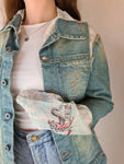 Rare! Vintage Yen ¥ Jeansjacke Michiko Koshino Jeans + Dünner Stoff M