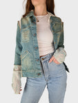 Rare! Vintage Yen ¥ Jeansjacke Michiko Koshino Jeans + Dünner Stoff M