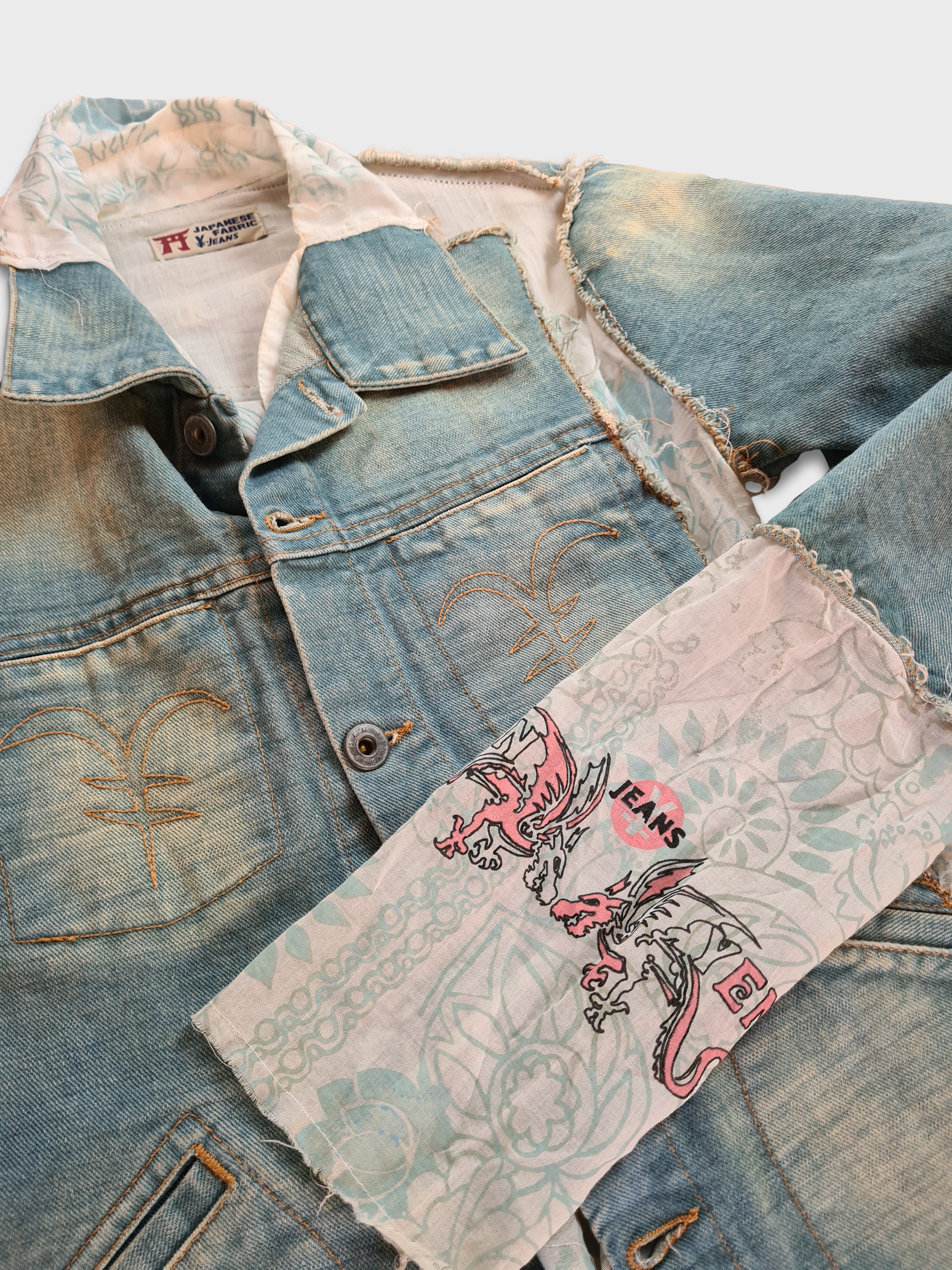 Rare! Vintage Yen ¥ Jeansjacke Michiko Koshino Jeans + Dünner Stoff M - RareRags