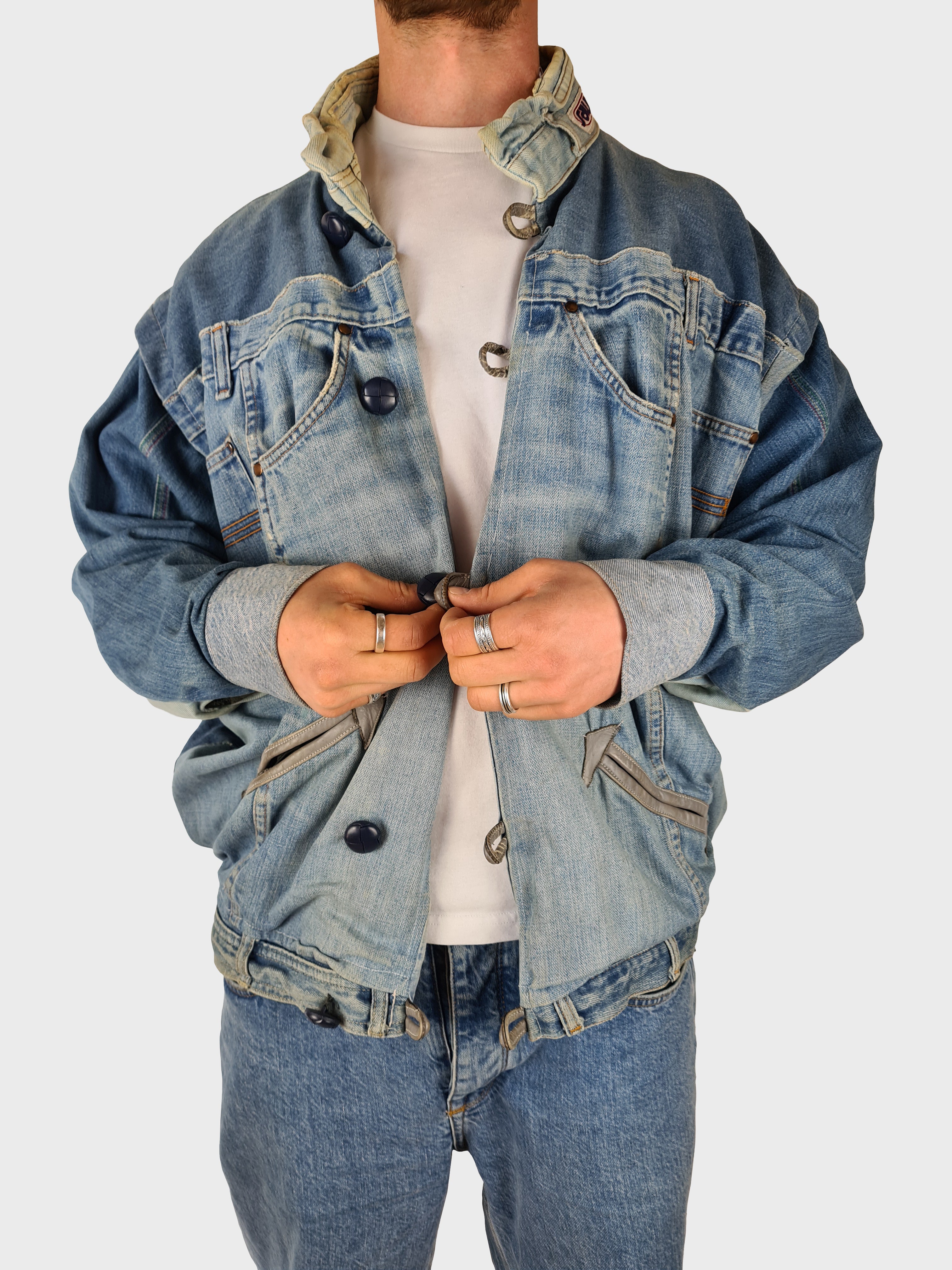 Vintage Designer Jeansjacke Upcycling L-XL - RareRags