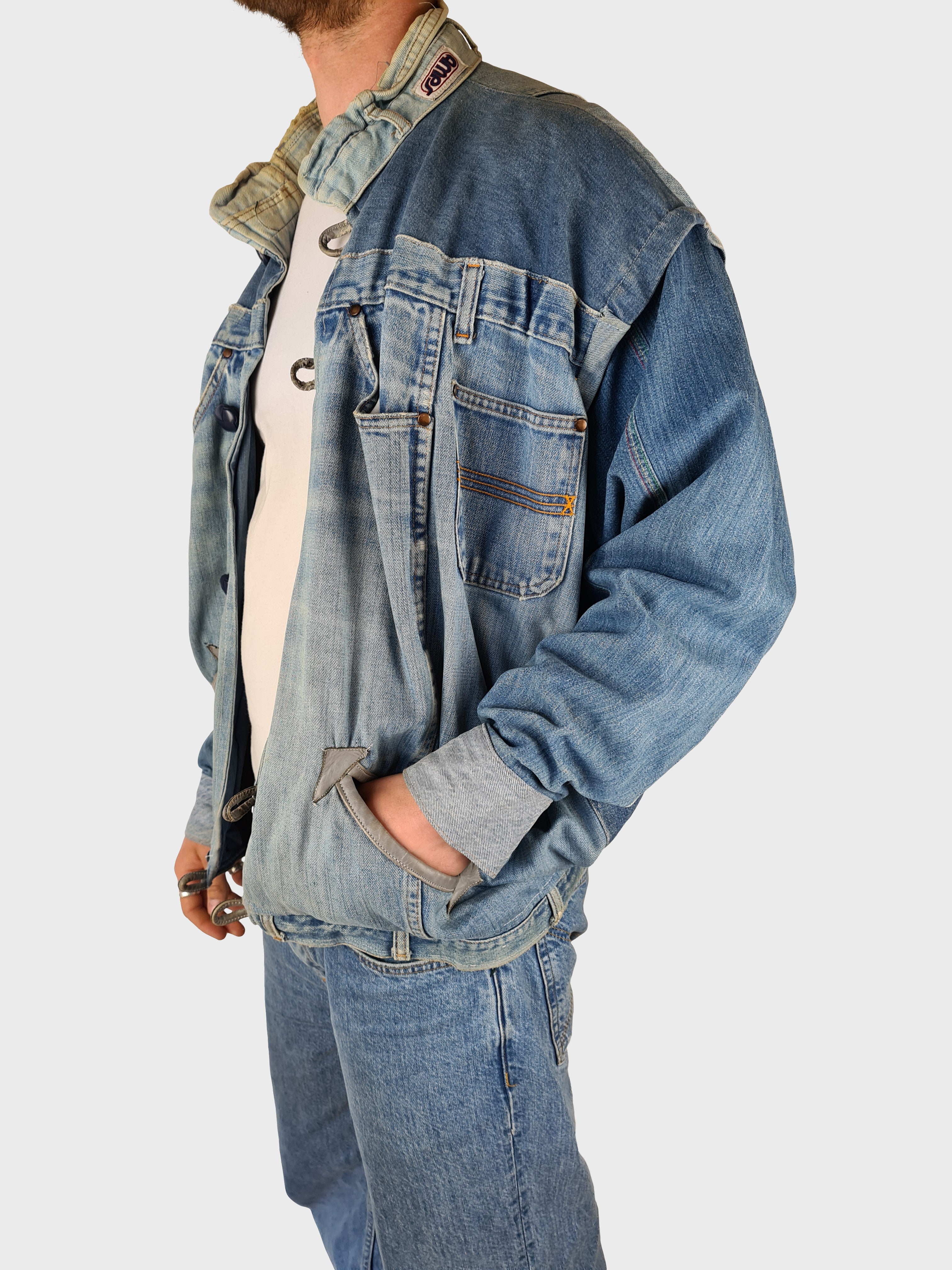Vintage Designer Jeansjacke Upcycling L-XL - RareRags