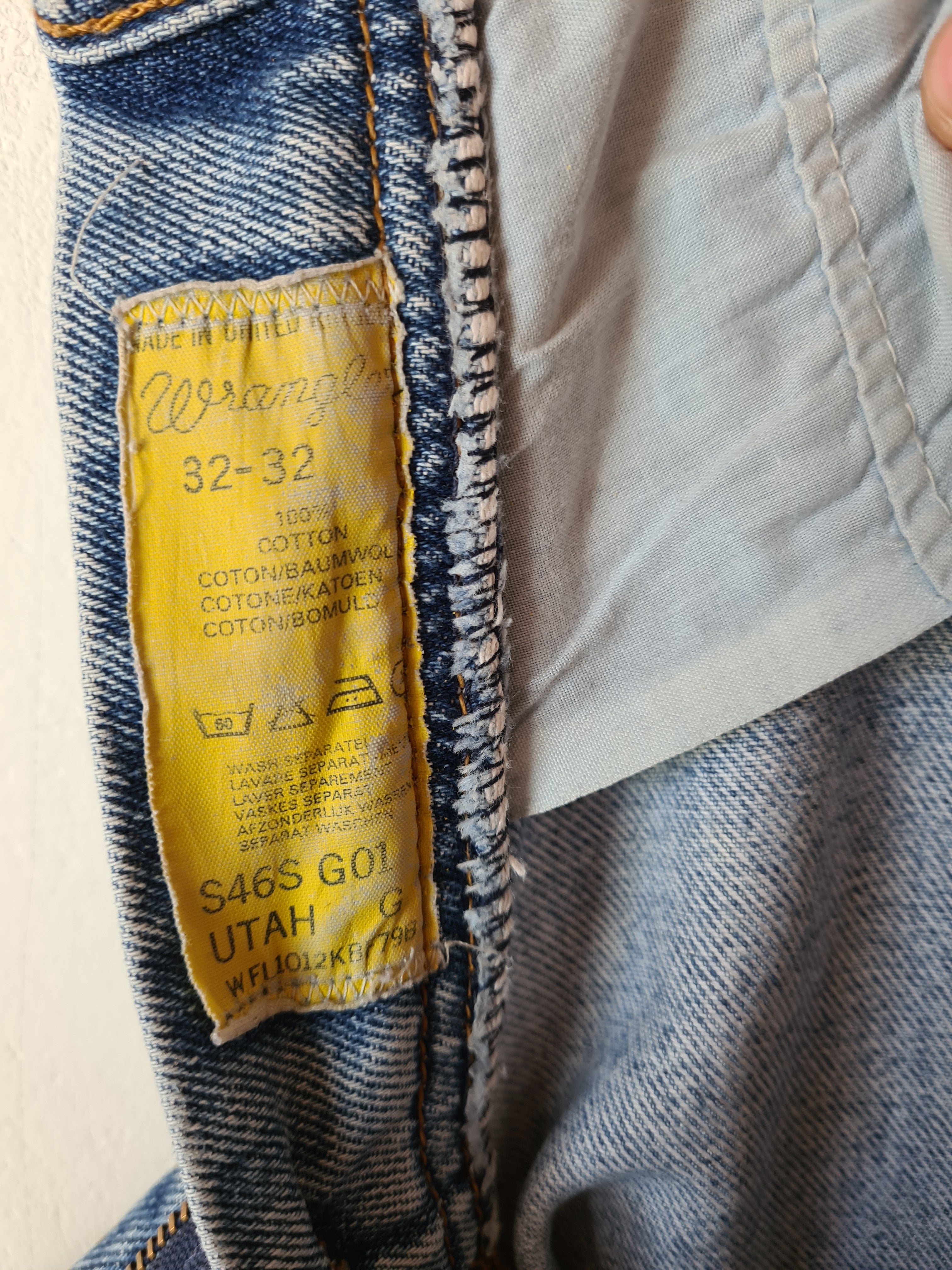 Rare! Vintage Wrangler Jeans Utah Made In U.K. S46S G01 W32 L32 - RareRags