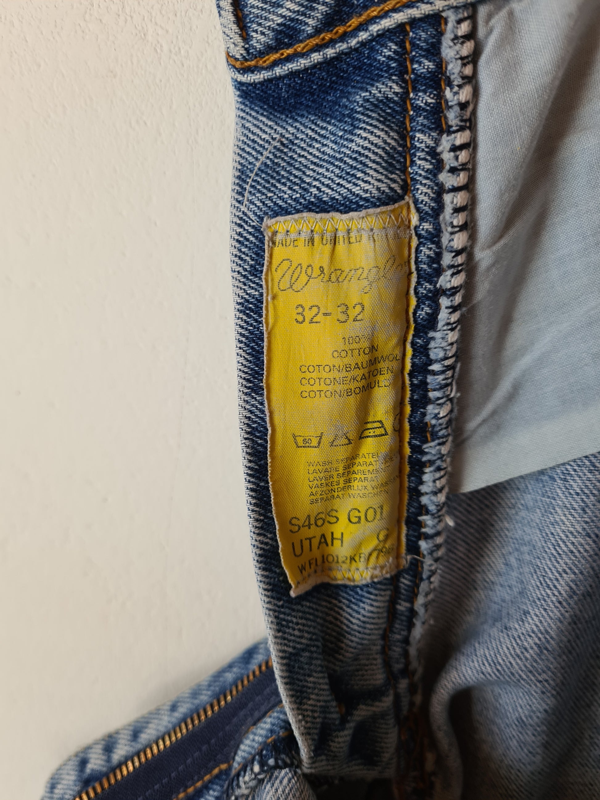 Rare! Vintage Wrangler Jeans Utah Made In U.K. S46S G01 W32 L32 - RareRags
