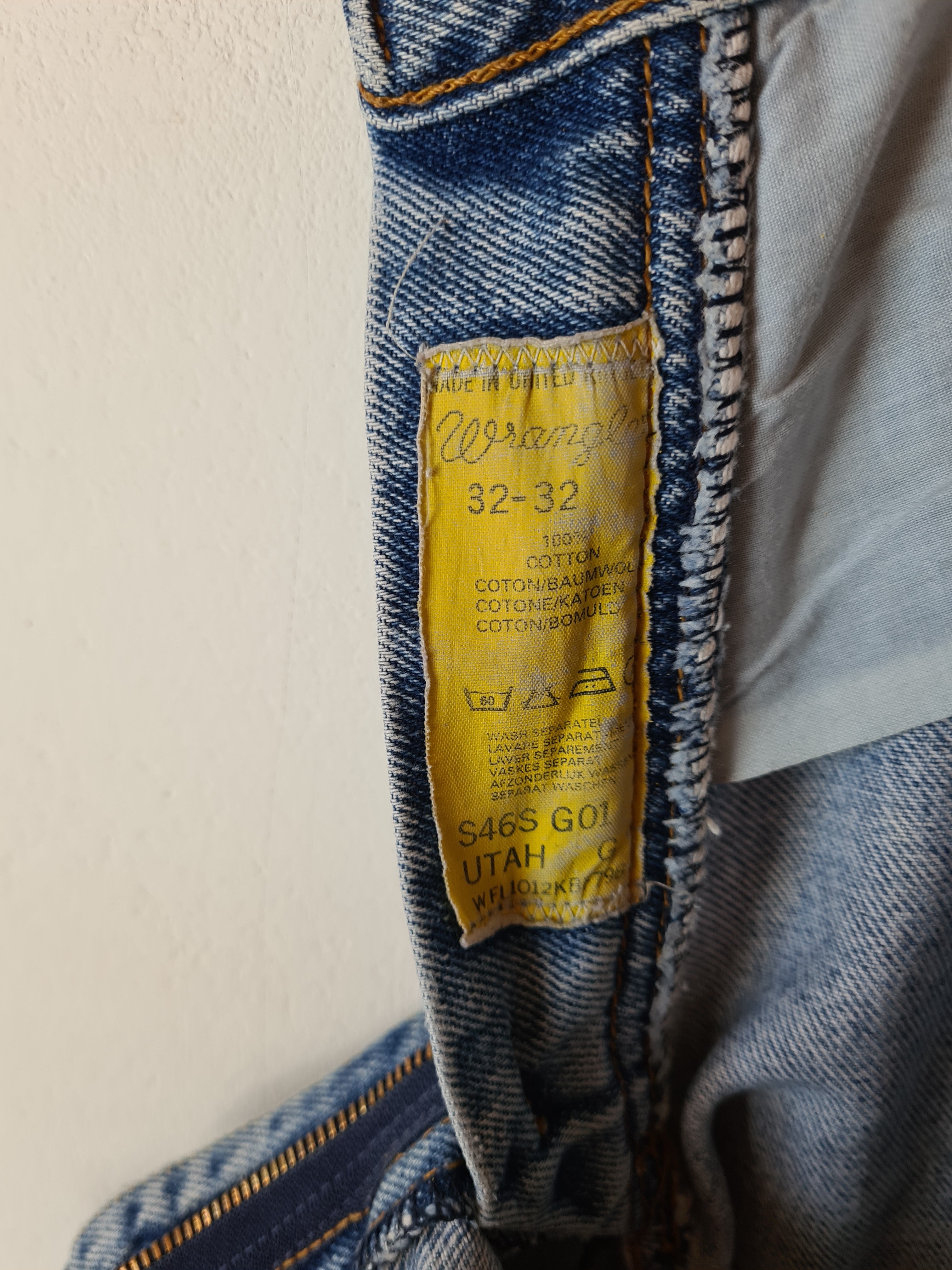 Rare! Vintage Wrangler Jeans Utah Made In U.K. S46S G01 W32 L32 - RareRags