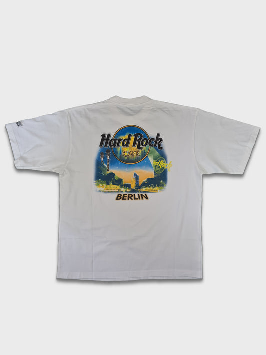 Vintage Hard Rock Cafe Shirt Berlin Backprint Weiß XL