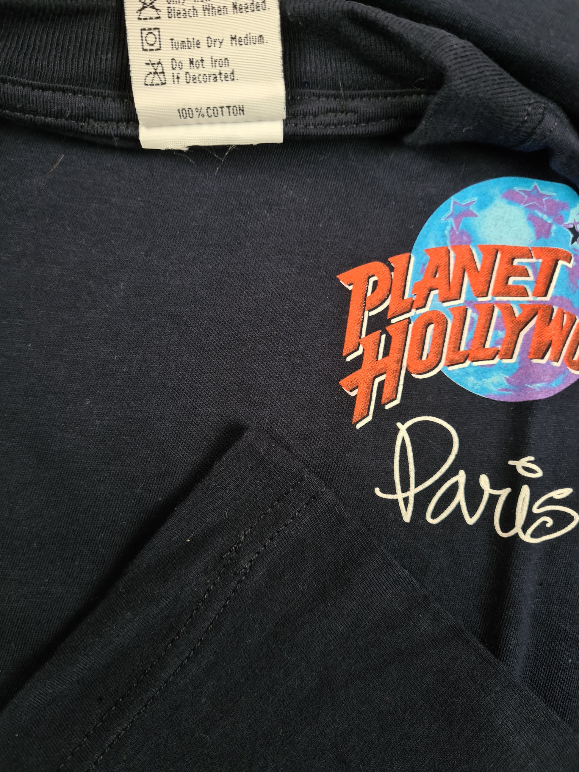 Vintage Planet Hollywood Shirt 1991 Paris Backprint Schwarz XL - RareRags