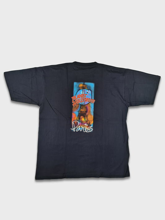 Vintage Planet Hollywood Shirt 1991 Paris Backprint Schwarz XL