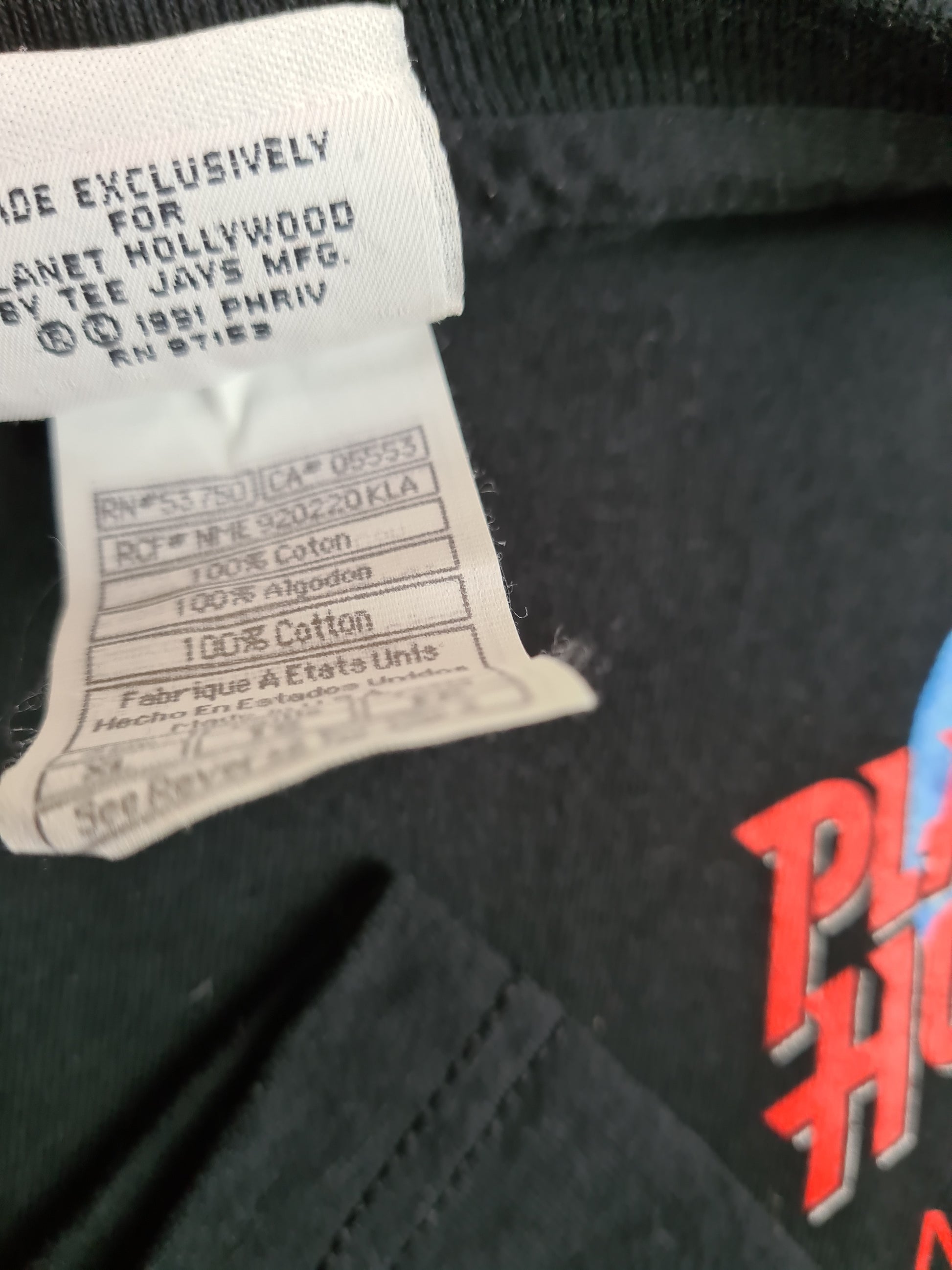 Rare! Vintage Planet Hollywood Shirt 1991 New York Statue of Liberty  XL - RareRags