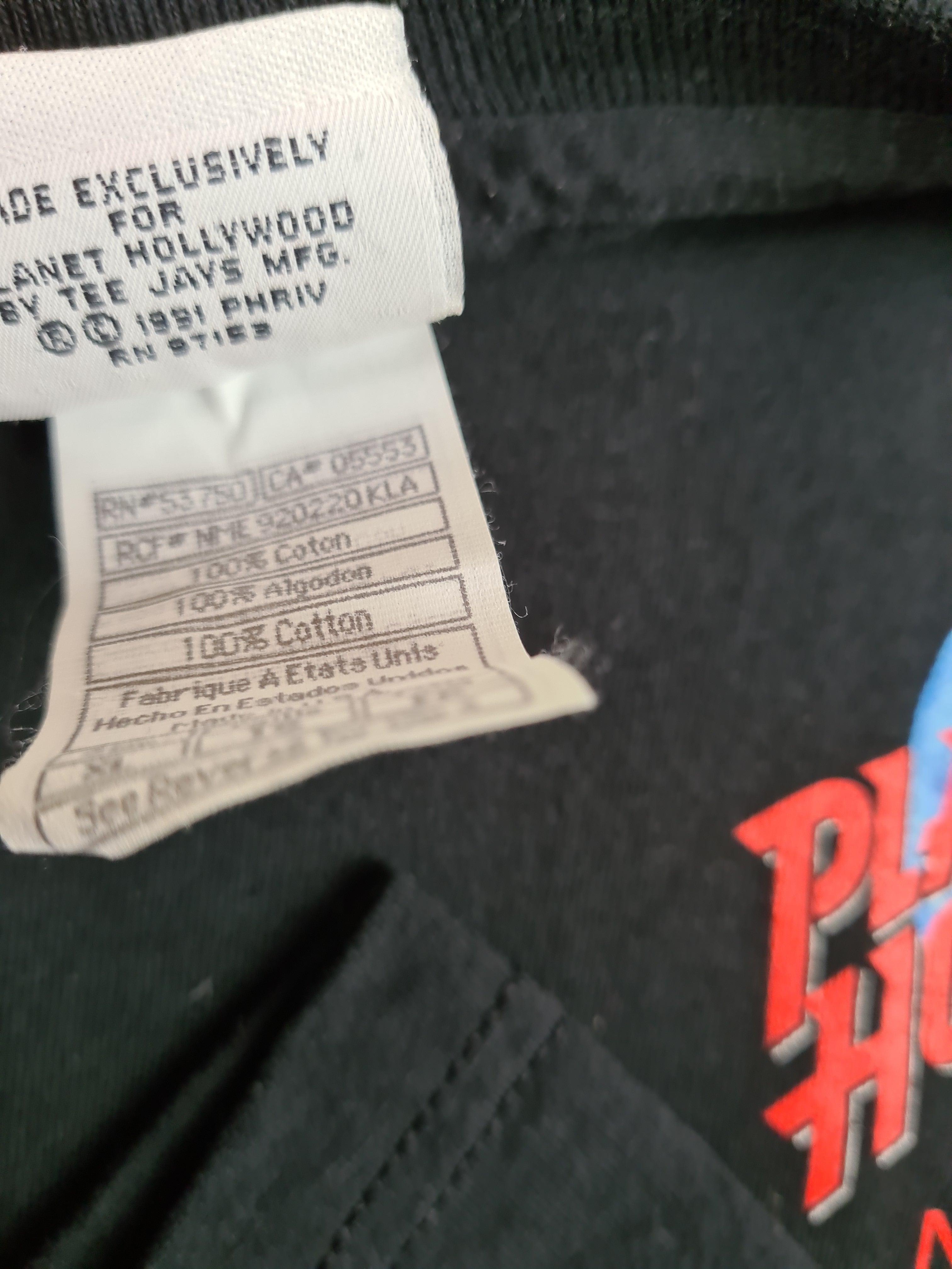 Rare! Vintage Planet Hollywood Shirt 1991 New York Statue of Liberty  XL - RareRags