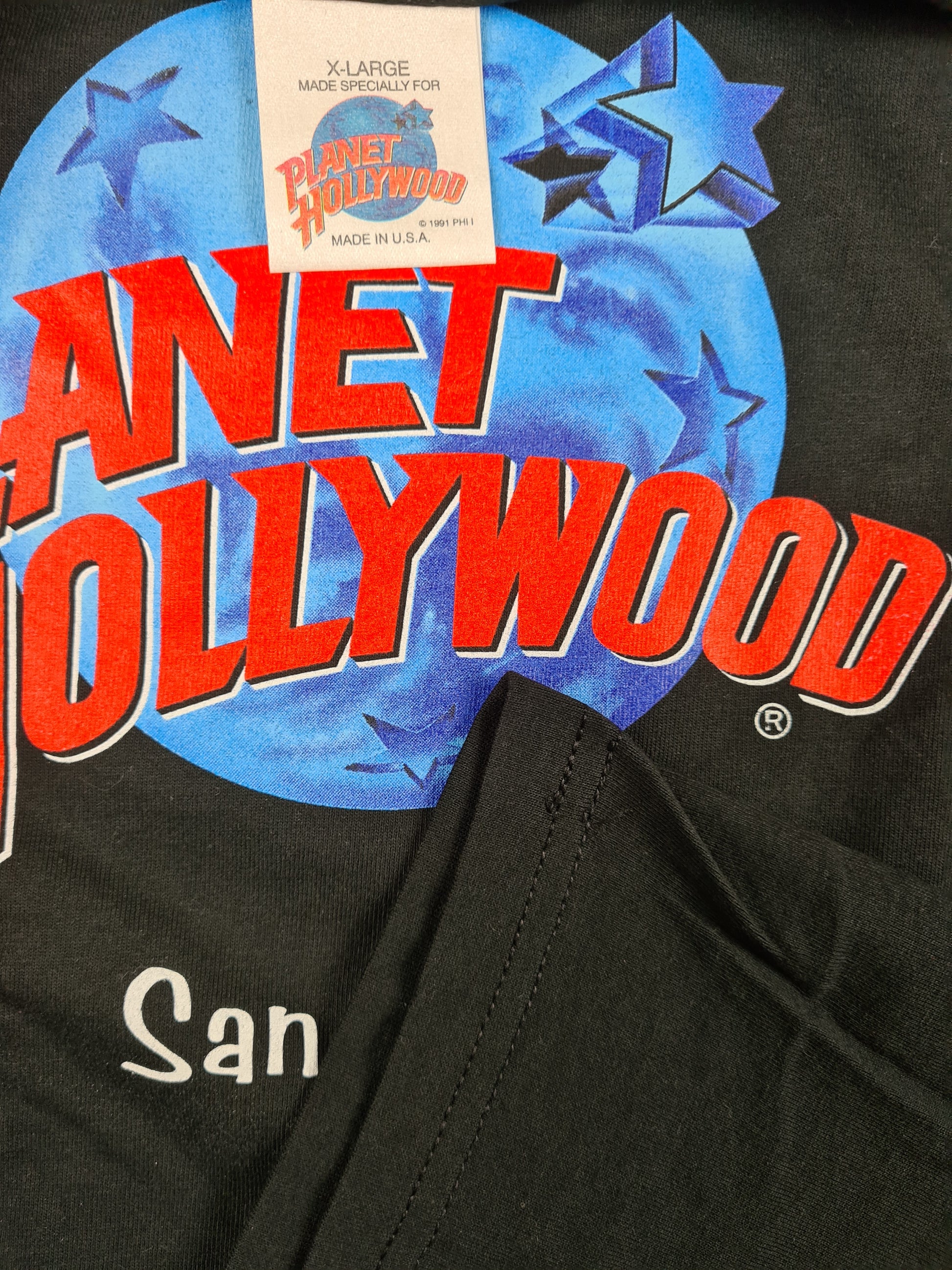 Vintage Planet Hollywood Shirt 1991 San Diego Schwarz  XL - RareRags
