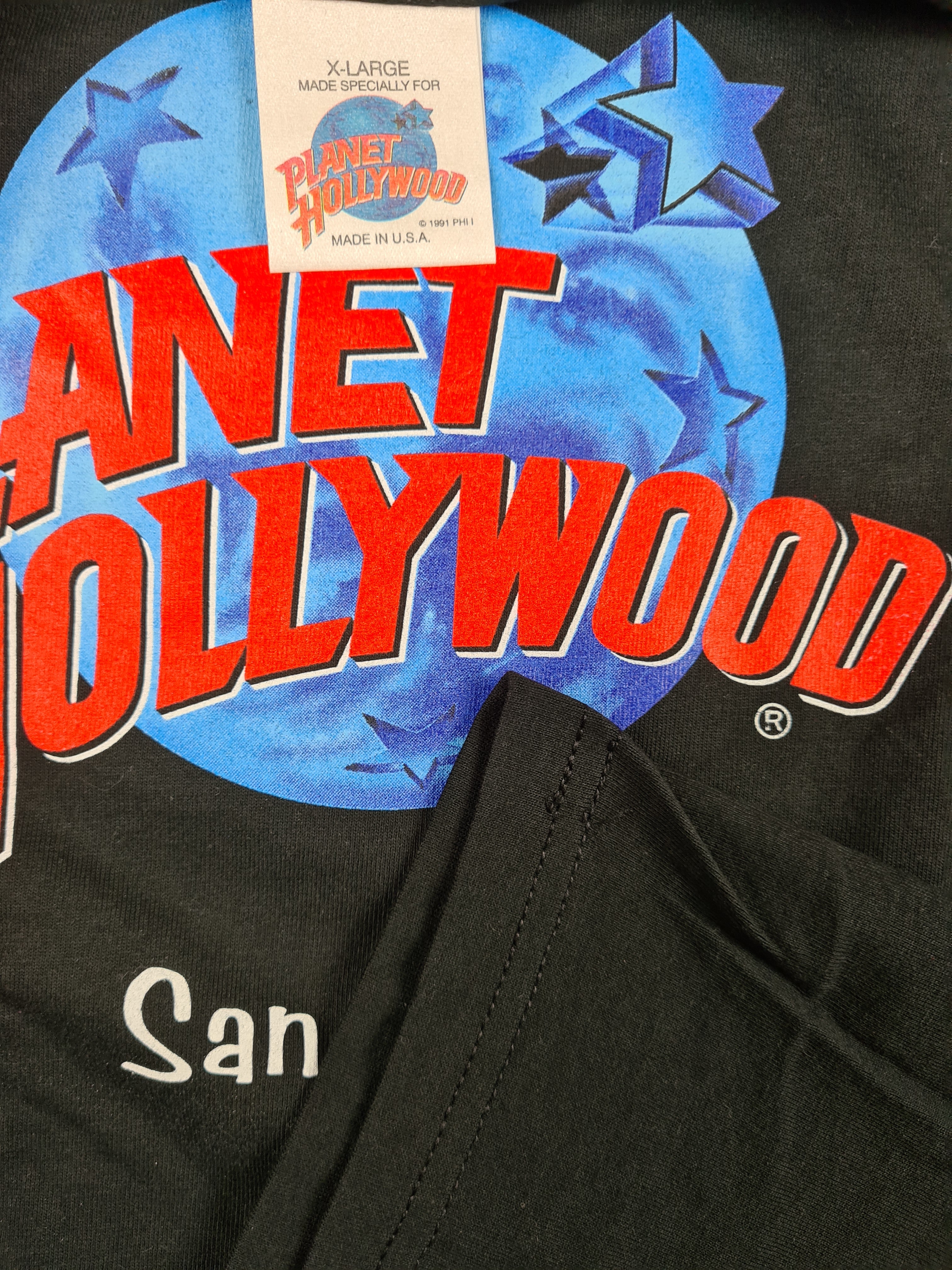 Vintage Planet Hollywood Shirt 1991 San Diego Schwarz  XL - RareRags