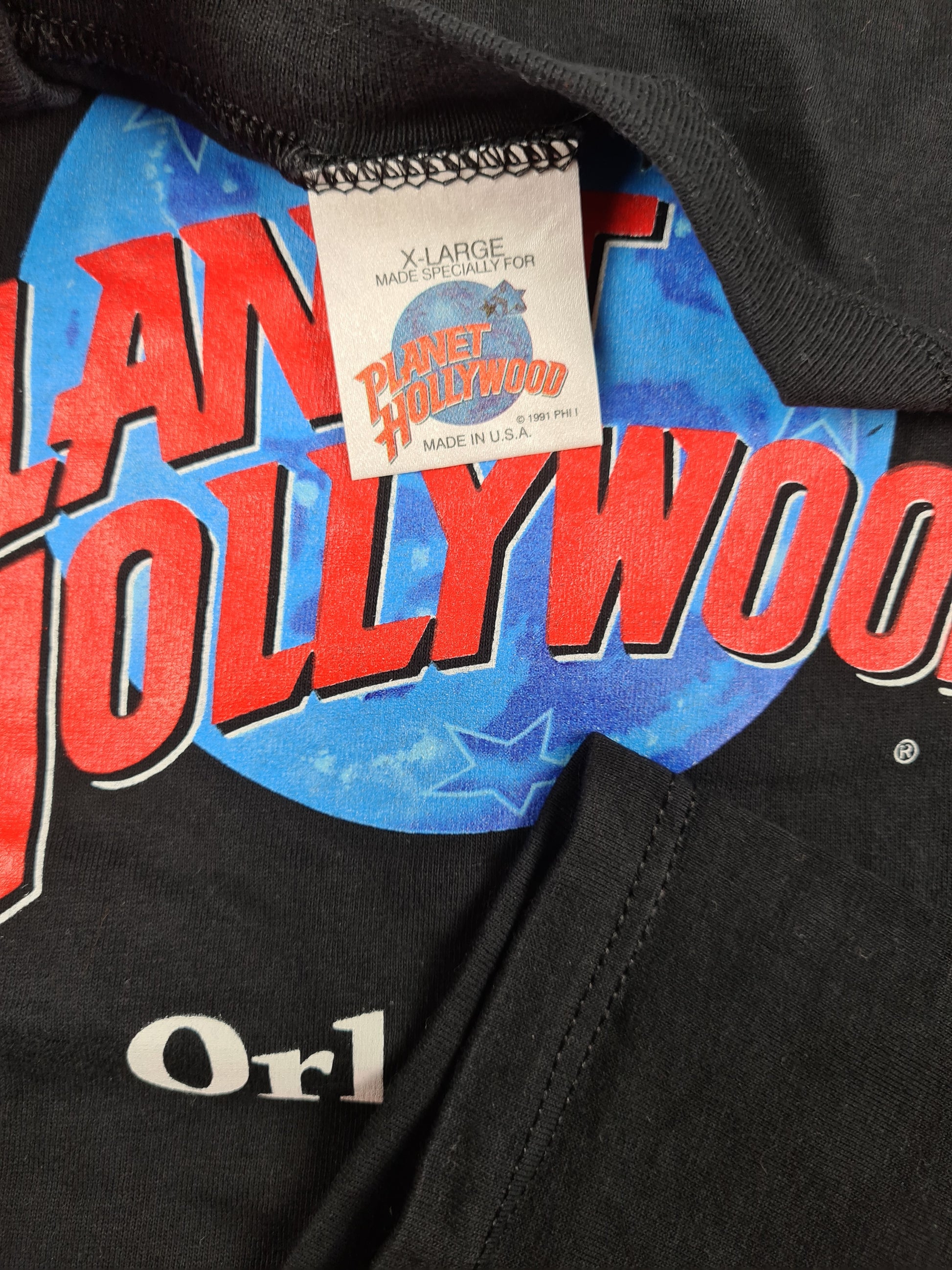 Vintage Planet Hollywood Shirt 1991 Orlando Schwarz  XL - RareRags