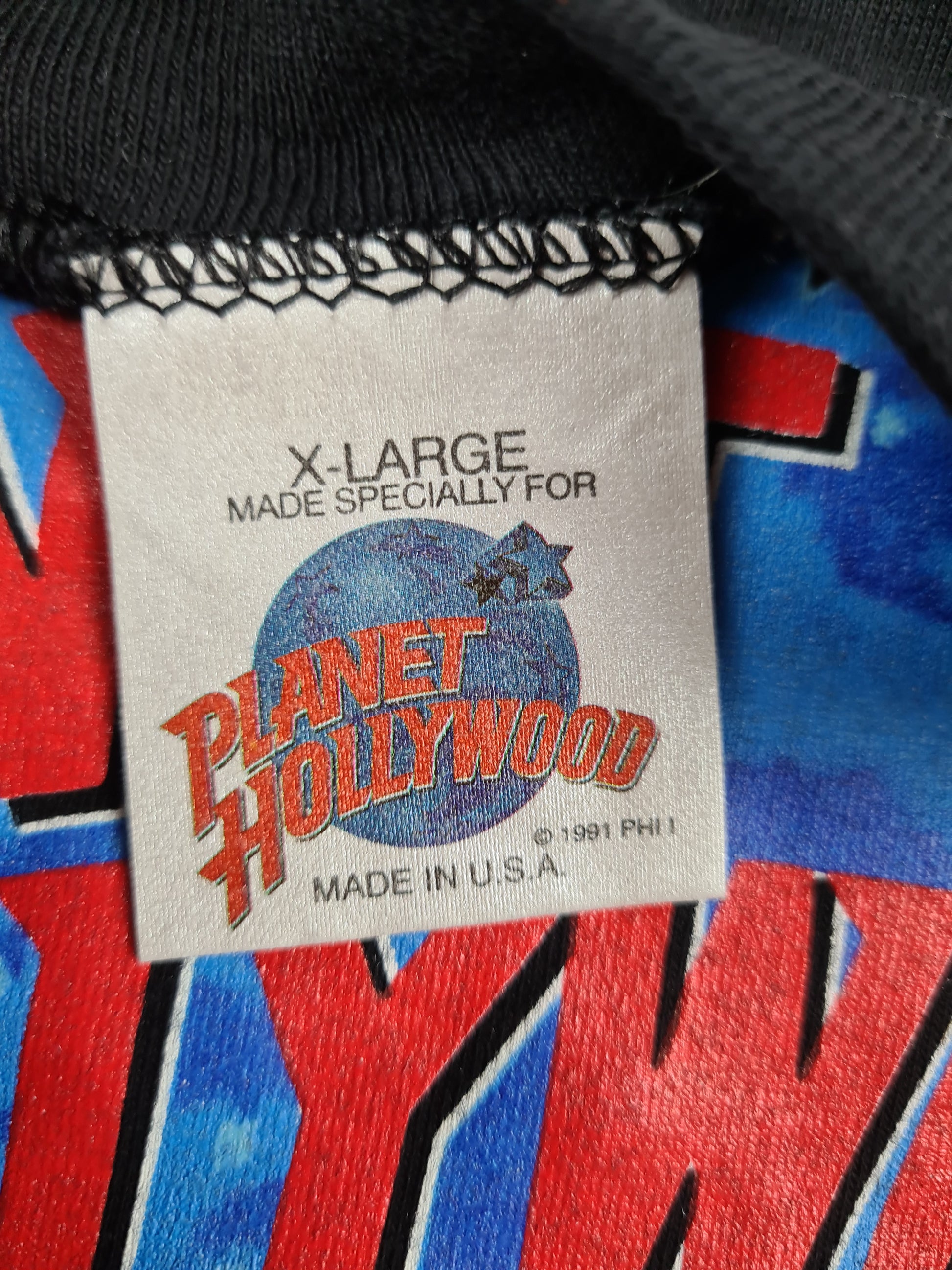 Vintage Planet Hollywood Shirt 1991 Orlando Schwarz  XL - RareRags