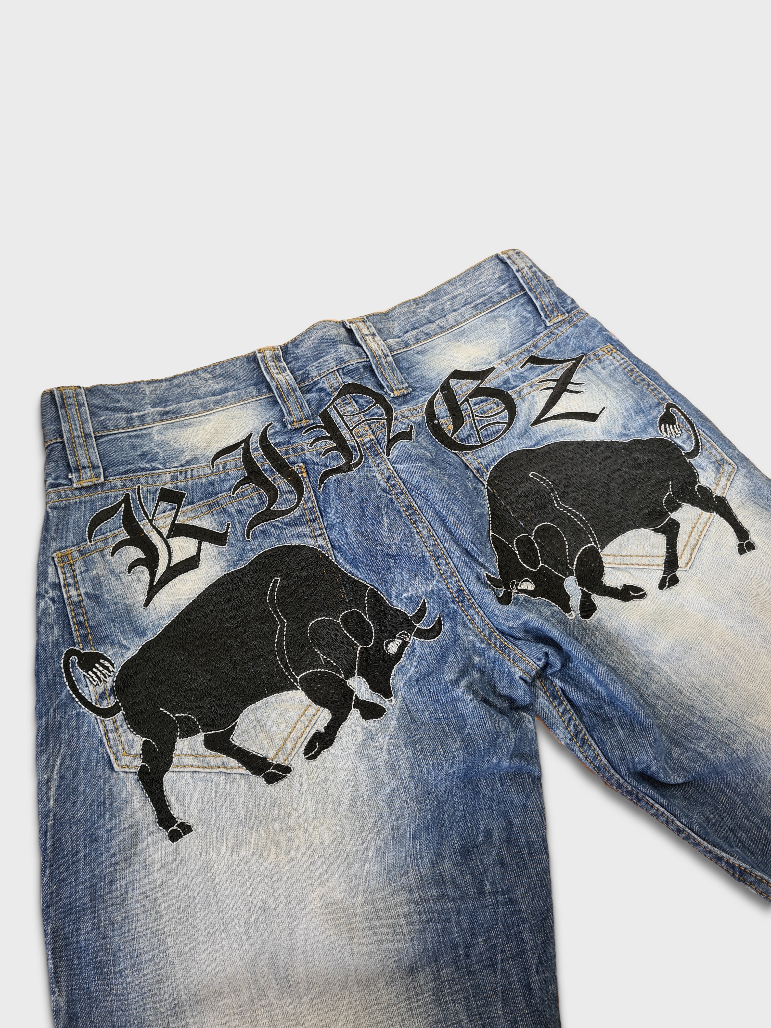 Y2K Kingz Jeans Bullen Bestickt 32 - RareRags