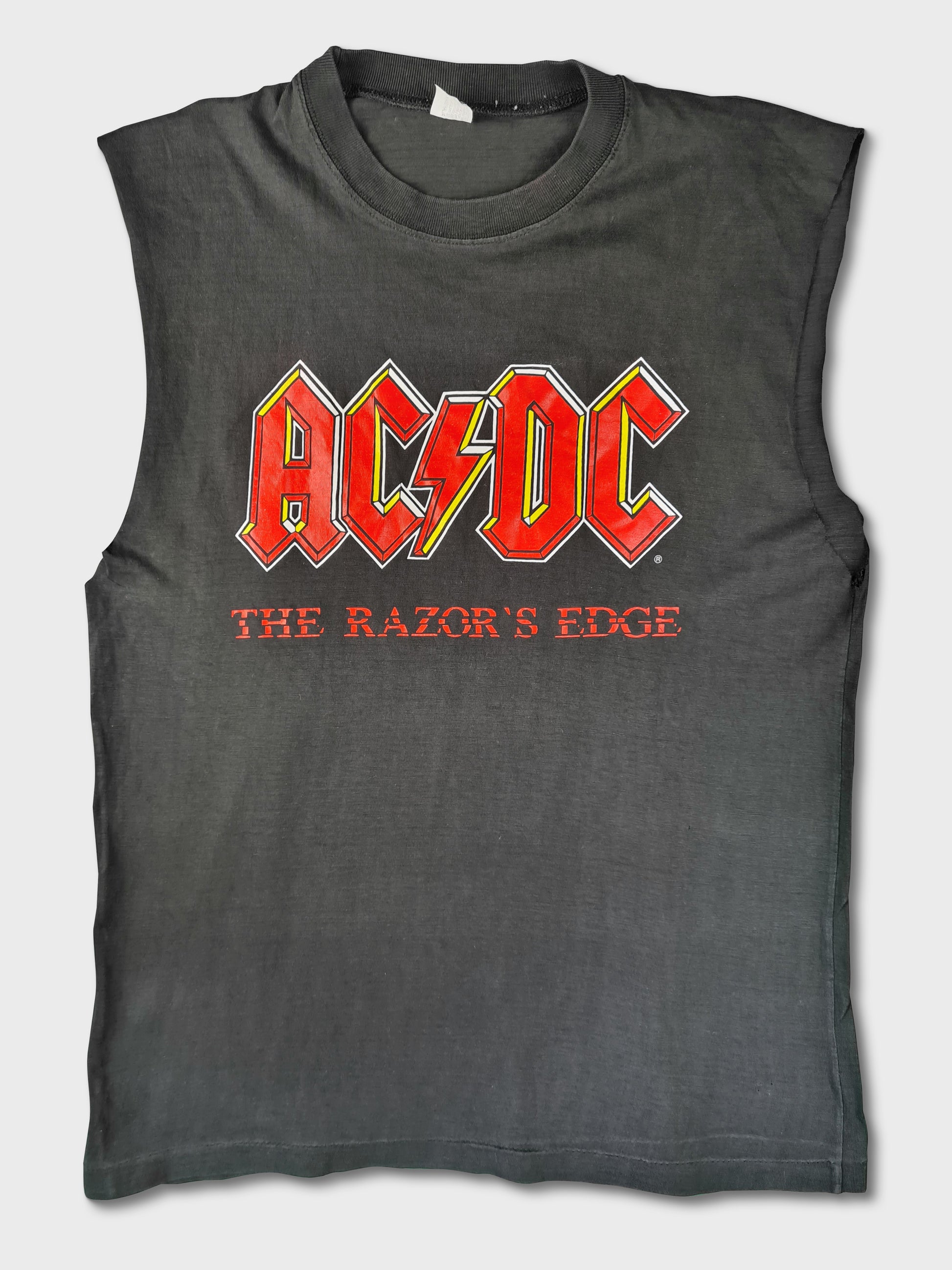 Rare! Vintage ACDC TankTop The Razors Edge Single Stitched Made In Australia 1990 M-L - RareRags