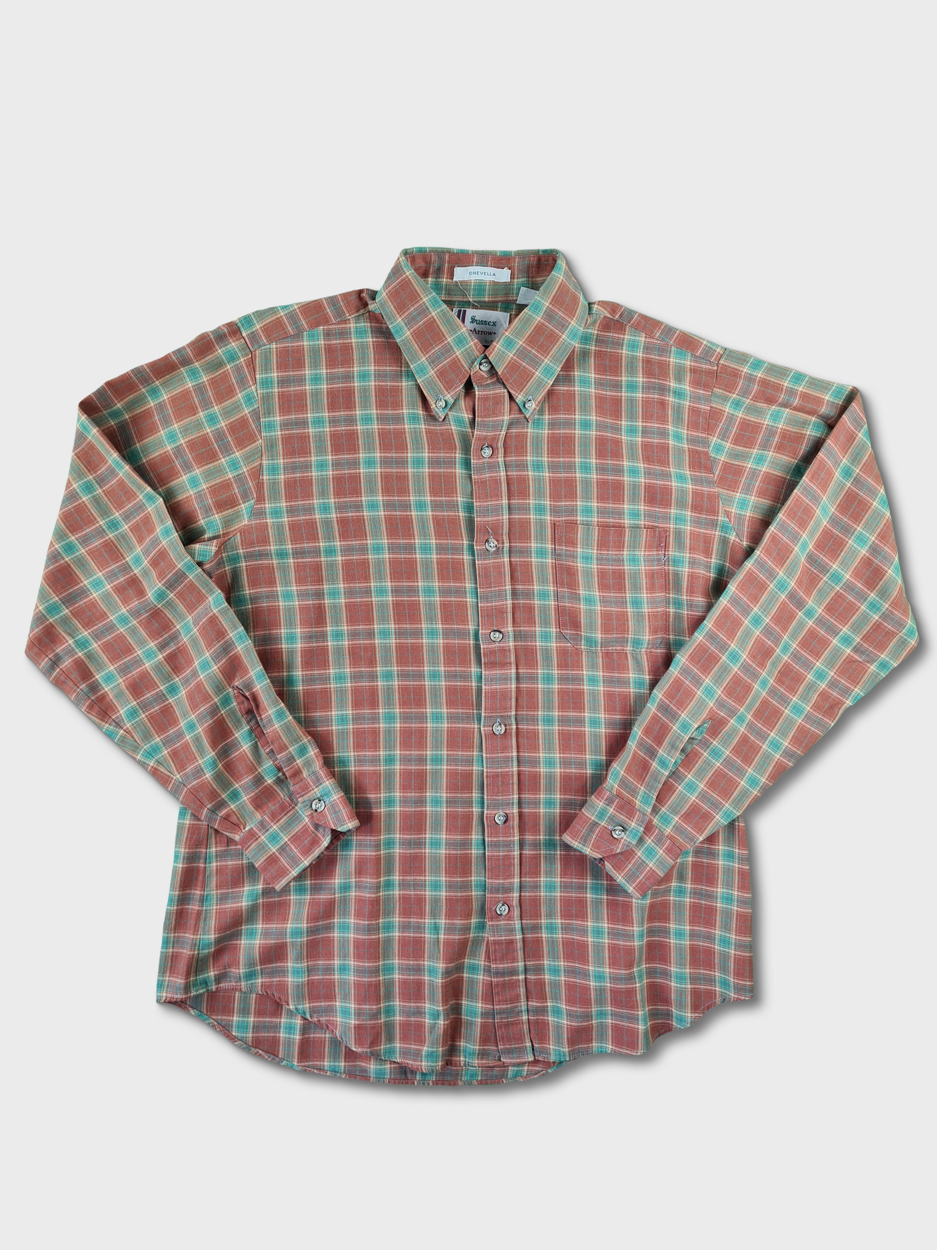 Vintage Arrow Hemd 80s Sussex Chevella Made In Hong Kong L - RareRags