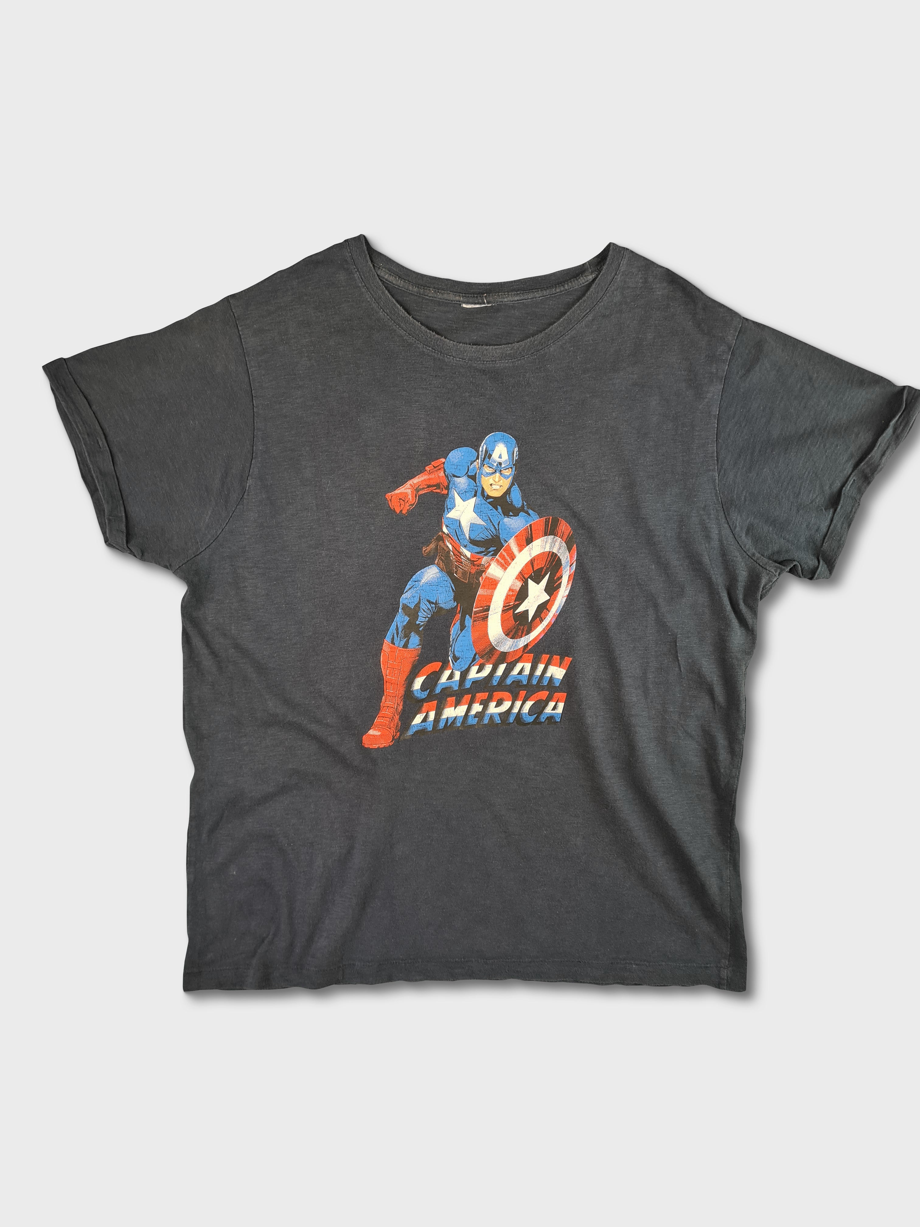 Vintage Captain America Shirt Single Stitched M-L - RareRags