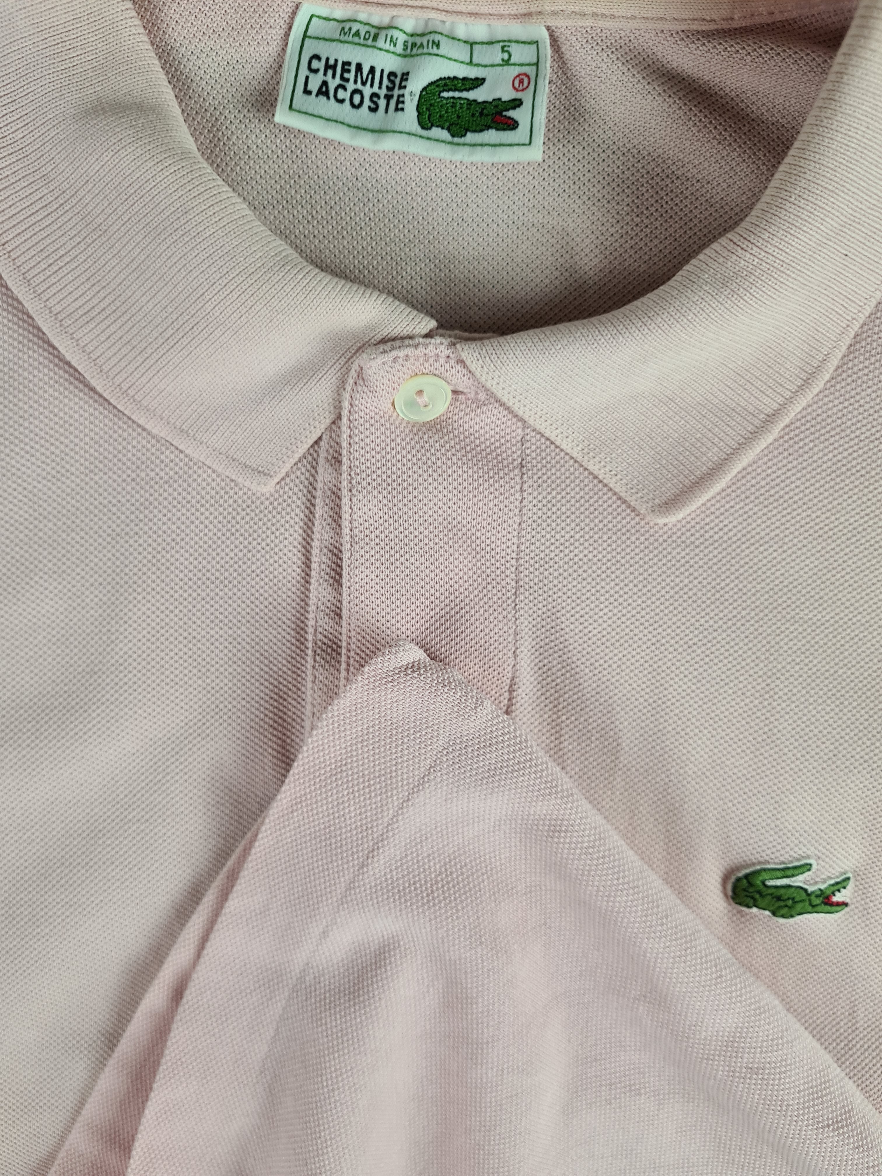 Vintage Lacoste Poloshirt Made In Spain Basic Hellrosa (5) M-L