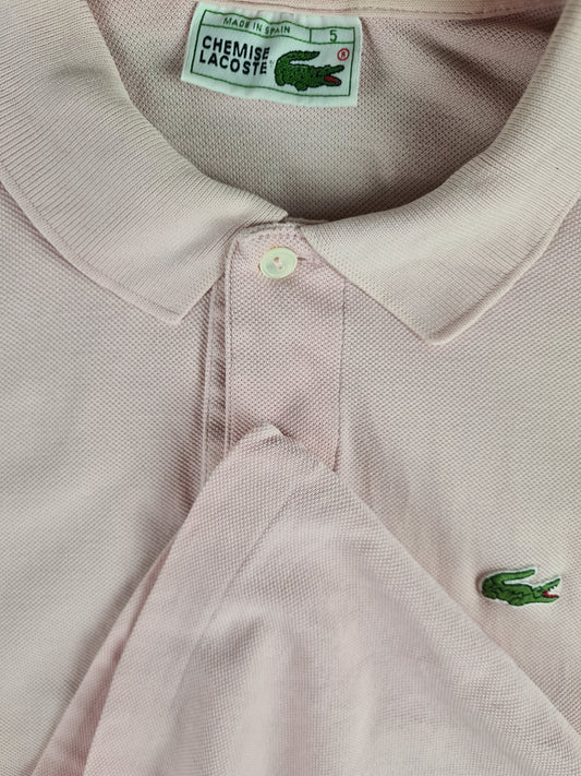 Vintage Lacoste Poloshirt Made In Spain Basic Weiß (8) XXXL