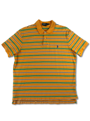 Modernes Ralph Lauren Poloshirt Gestreift Lachs Grün XXL - RareRags