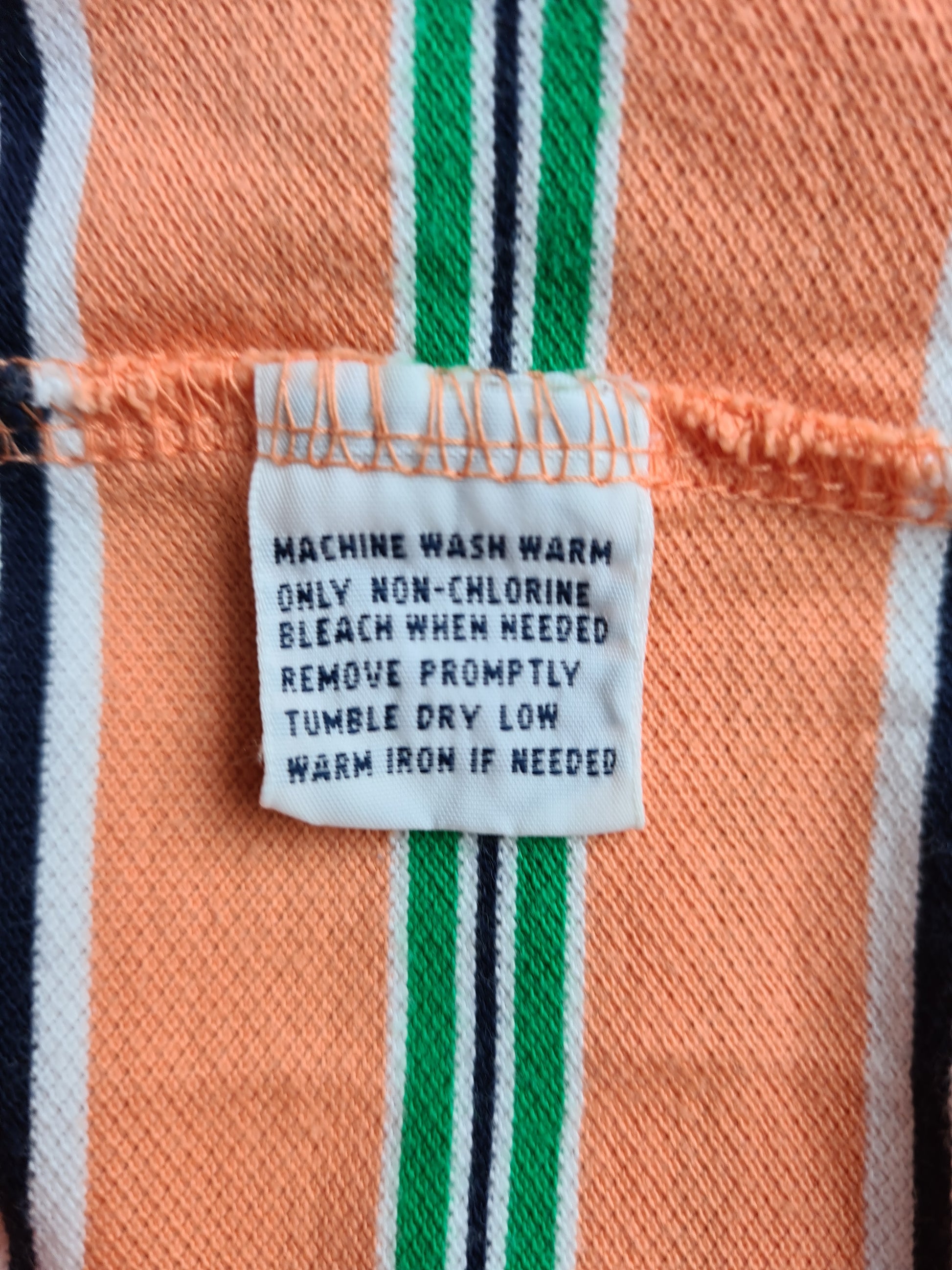 Modernes Ralph Lauren Poloshirt Gestreift Lachs Grün XXL - RareRags