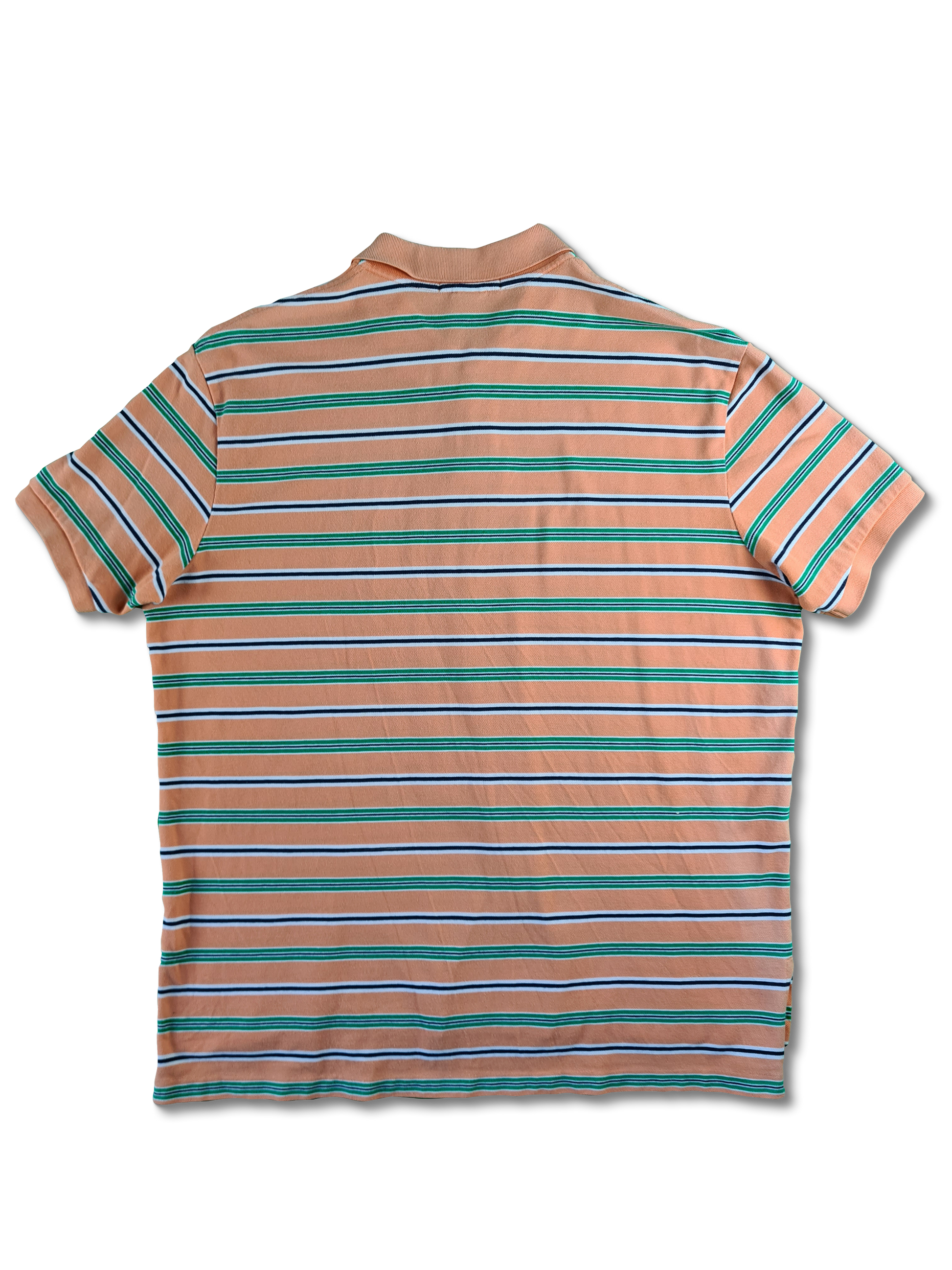Modernes Ralph Lauren Poloshirt Gestreift Lachs Grün XXL - RareRags