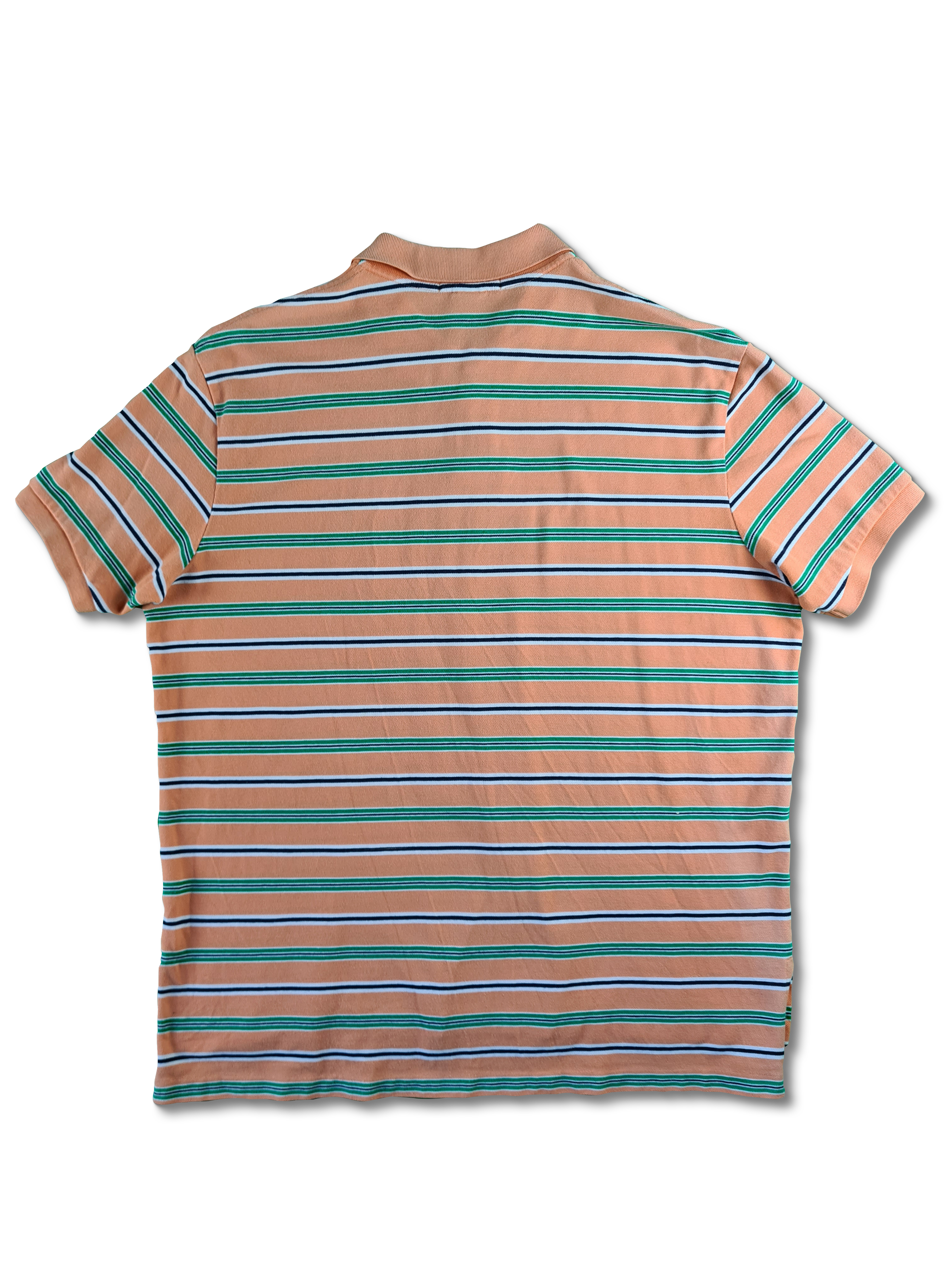 Modernes Ralph Lauren Poloshirt Gestreift Lachs Grün XXL - RareRags