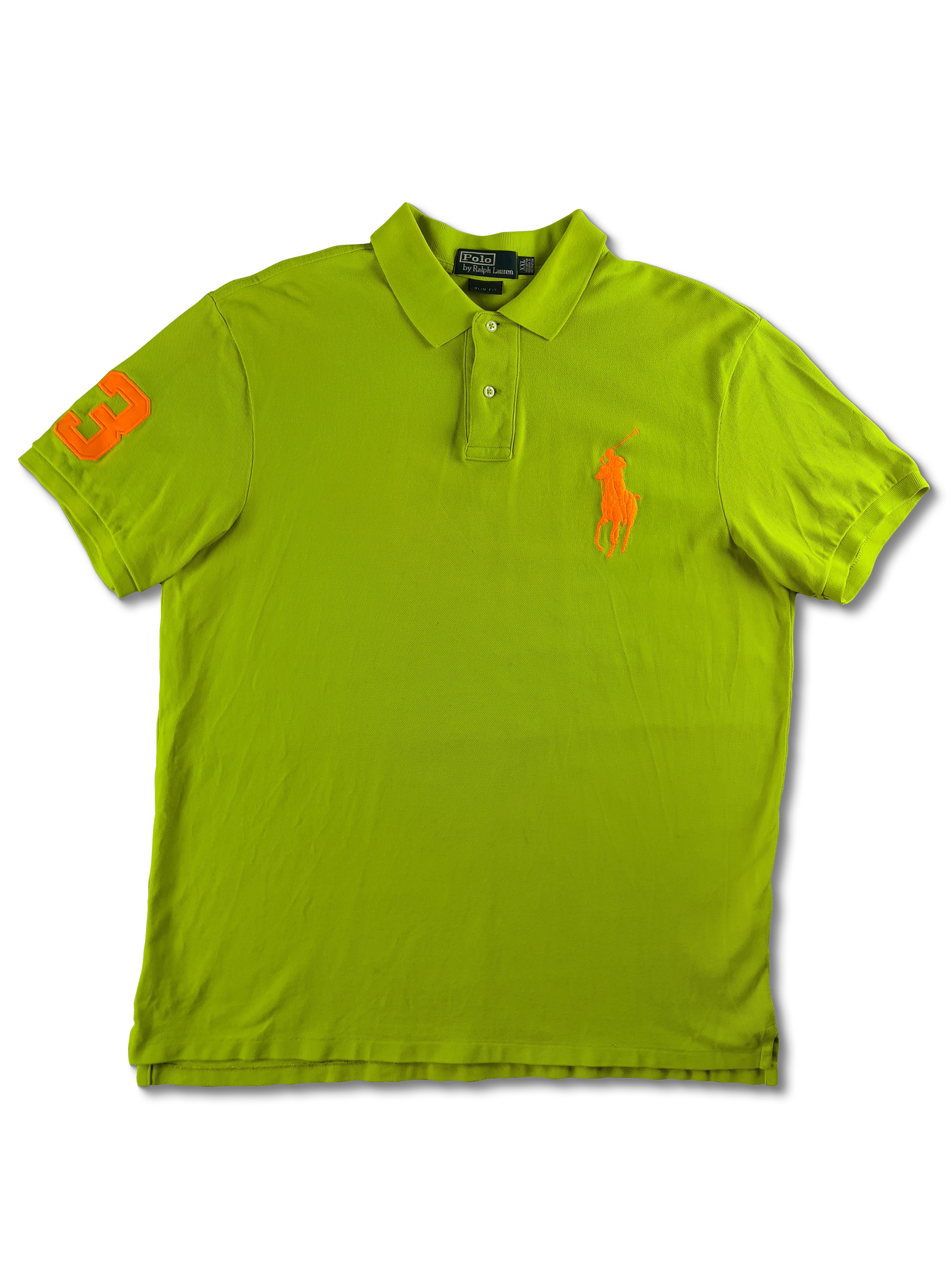 Modernes Ralph Lauren Poloshirt Slim Fit Big Logo Grün XXL - RareRags