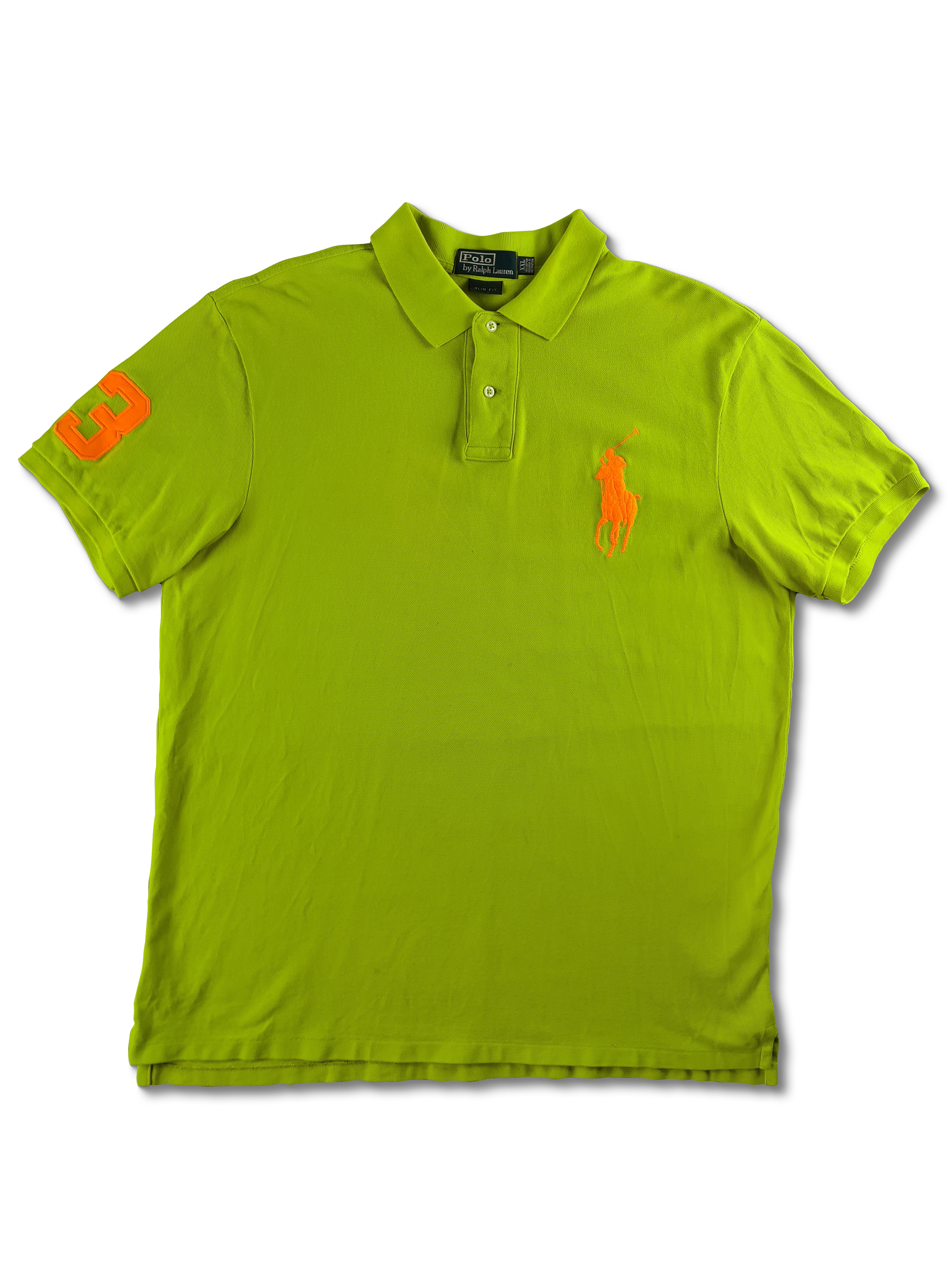 Modernes Ralph Lauren Poloshirt Slim Fit Big Logo Grün XXL - RareRags