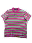 Modernes Ralph Lauren Poloshirt Custom Fit Gestreift Rosa Grün XXL