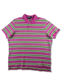 Modernes Ralph Lauren Poloshirt Custom Fit Gestreift Rosa Grün XXL