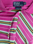 Modernes Ralph Lauren Poloshirt Custom Fit Gestreift Rosa Grün XXL