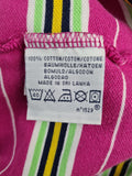 Modernes Ralph Lauren Poloshirt Custom Fit Gestreift Rosa Grün XXL