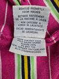 Modernes Ralph Lauren Poloshirt Custom Fit Gestreift Rosa Grün XXL