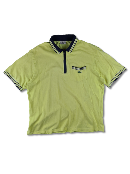 Vintage Lacoste Poloshirt Reißverschluss Brusttasche Gelb (7) XXL
