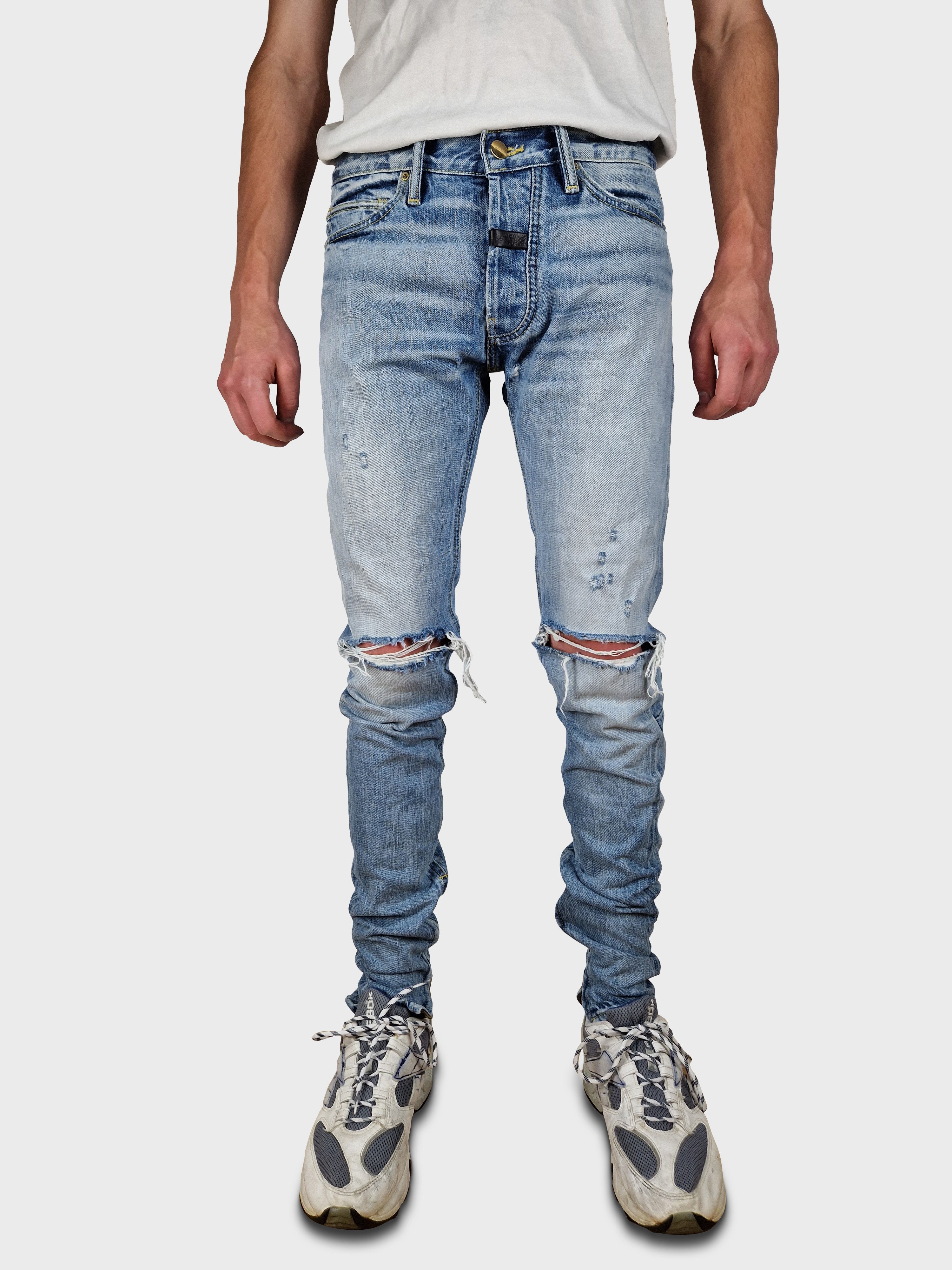 Moderne Fear Of God Jeans Sixth Collection Skinny Destroyed FOG Riri Zipper (30) M - RareRags