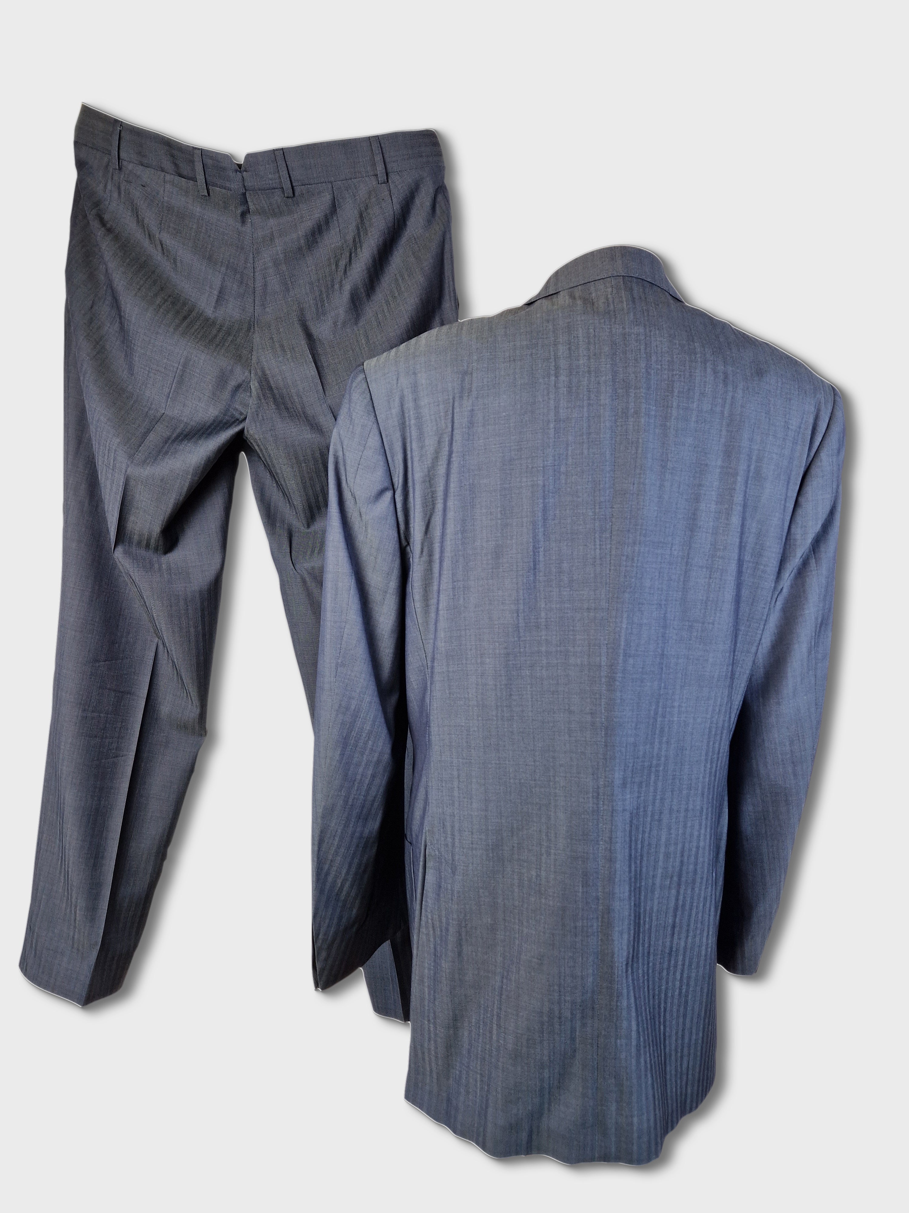 Moderner Sayn Anzug Super 130's Mit Seiden- Und Leinenanteil Made In Italy XL-XXL - RareRags