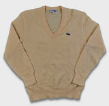 Rare! Vintage Lacoste Strickpulli Dünn Schurwolle Made In France Gelb(3) S