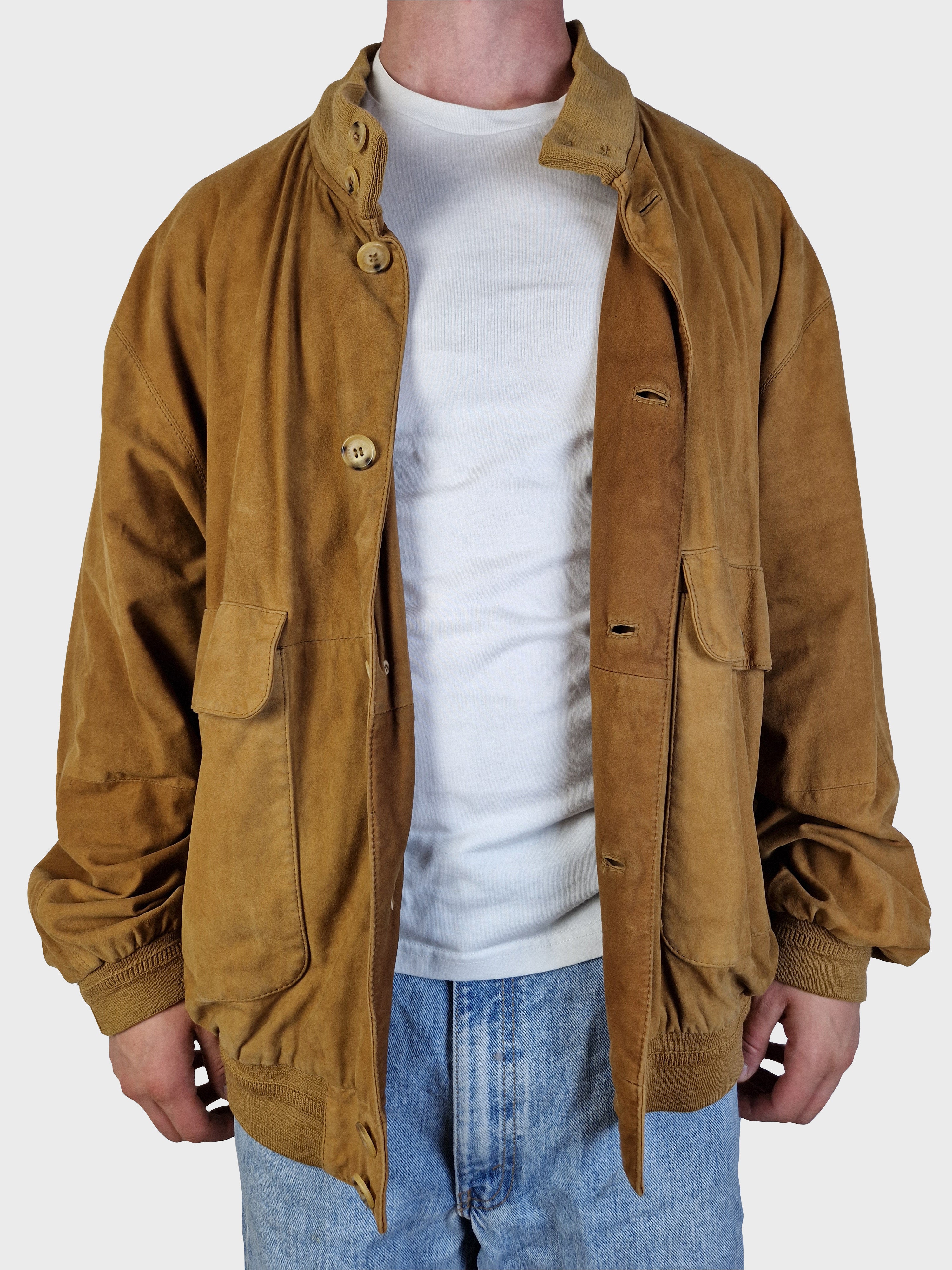Moderne Burberry Lederjacke Ziegenvelour Nova Check (54) XL - RareRags