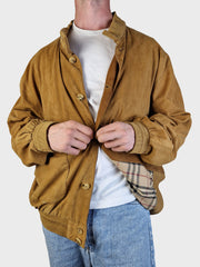 Moderne Burberry Lederjacke Ziegenvelour Nova Check (54) XL - RareRags