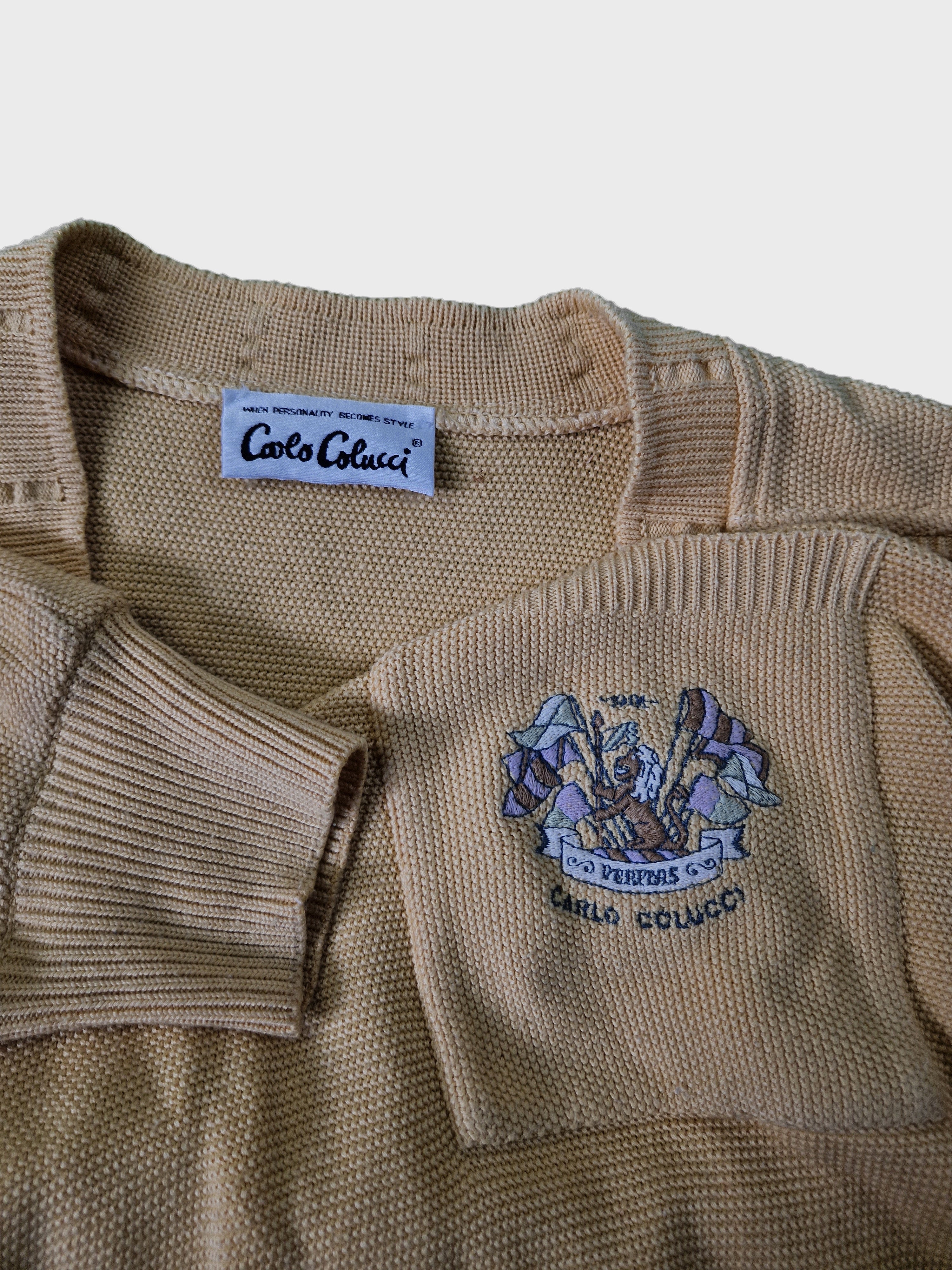 Vintage Carlo Colucci Pullover V-Ausschnitt Made In West Germany L-XL - RareRags
