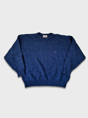 Vintage Carlo Colucci Strickpulli Schurwolle Blau (52) L-XL - RareRags