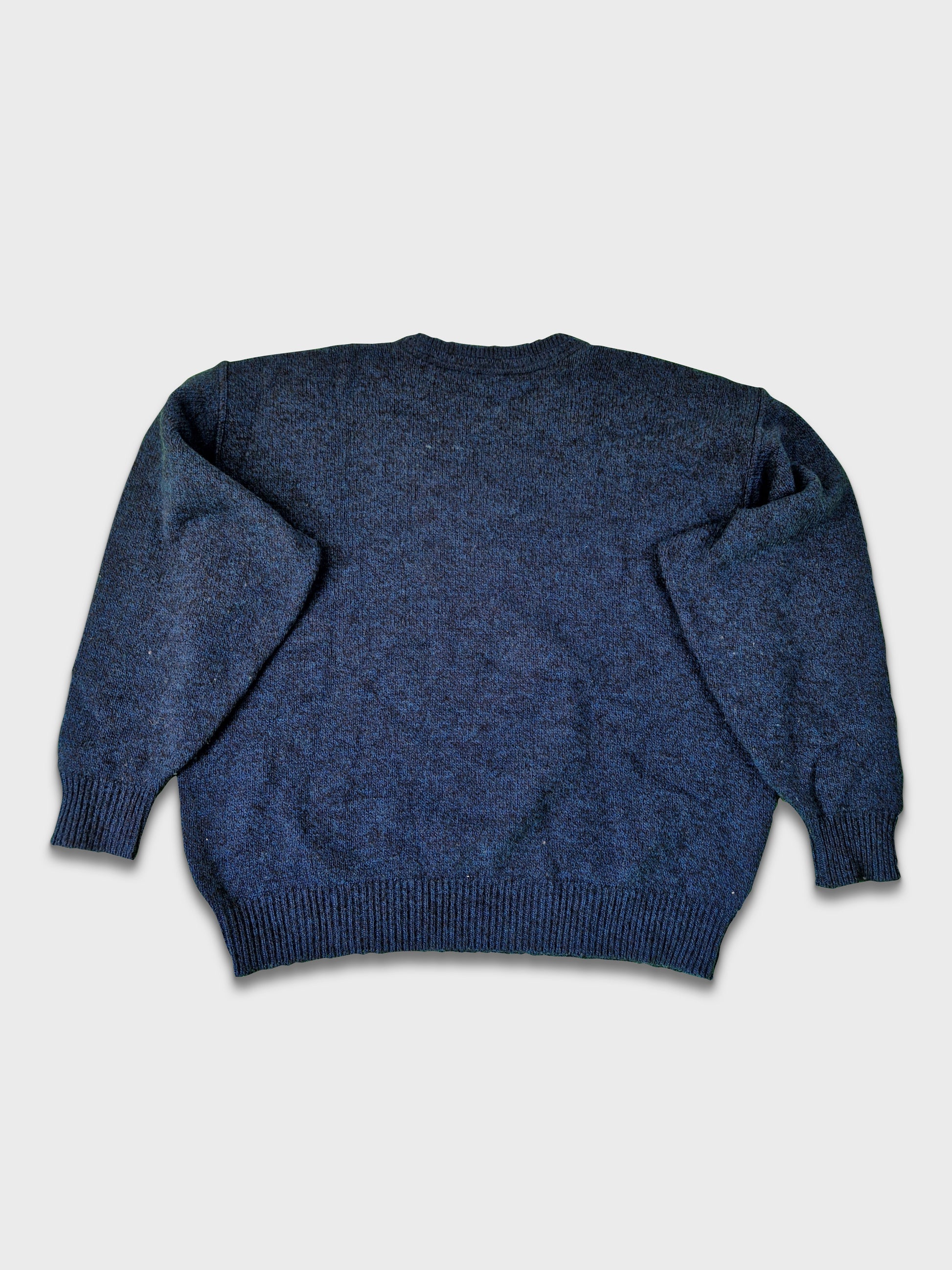 Vintage Carlo Colucci Strickpulli Schurwolle Blau (52) L-XL - RareRags
