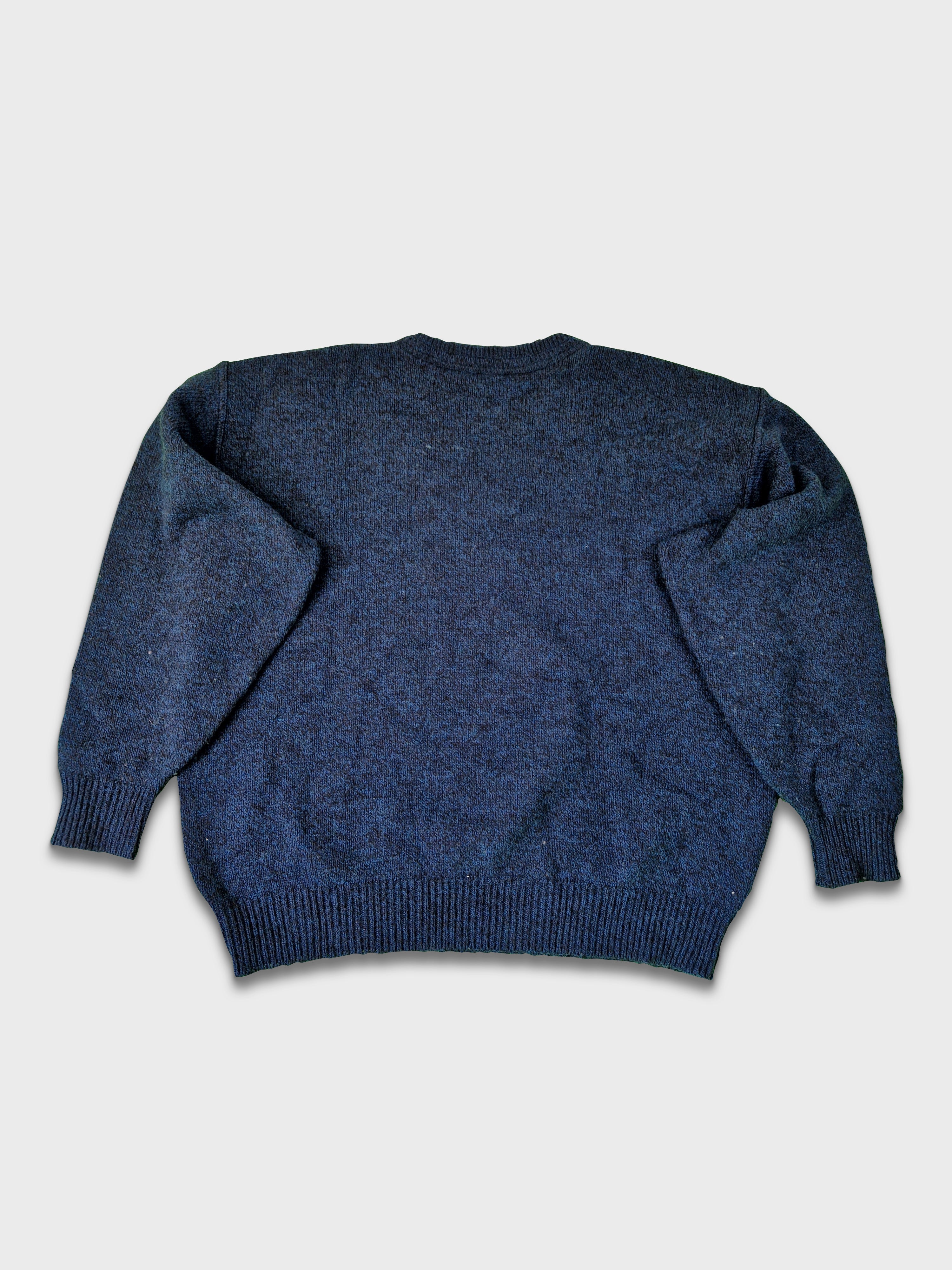 Vintage Carlo Colucci Strickpulli Schurwolle Blau (52) L-XL - RareRags