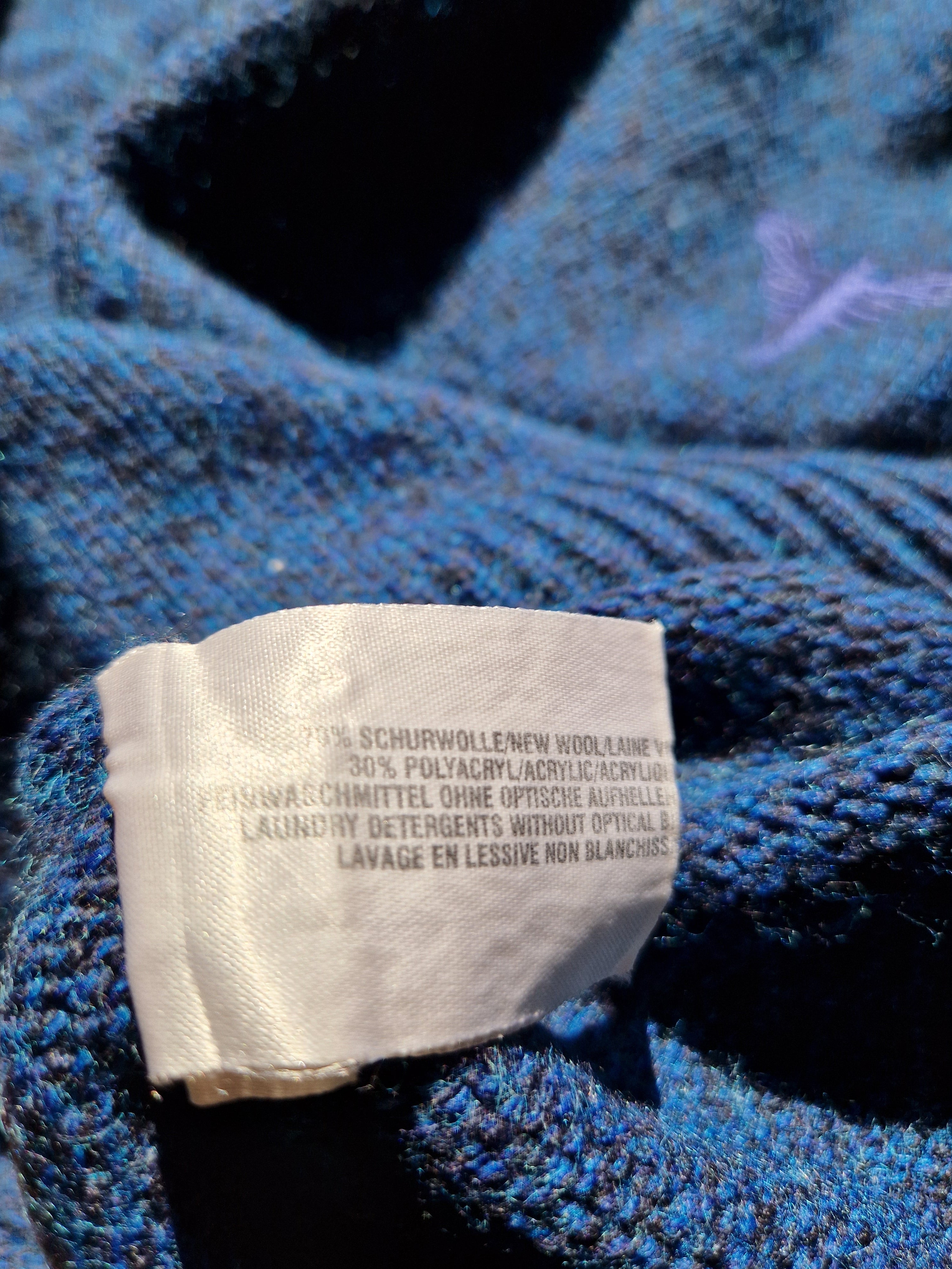 Vintage Carlo Colucci Strickpulli Schurwolle Blau (52) L-XL - RareRags