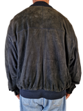 Moderne Burberry Lederjacke Ziegenvelour Schwarz L-XL