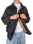 Moderne Burberry Lederjacke Ziegenvelour Schwarz L-XL