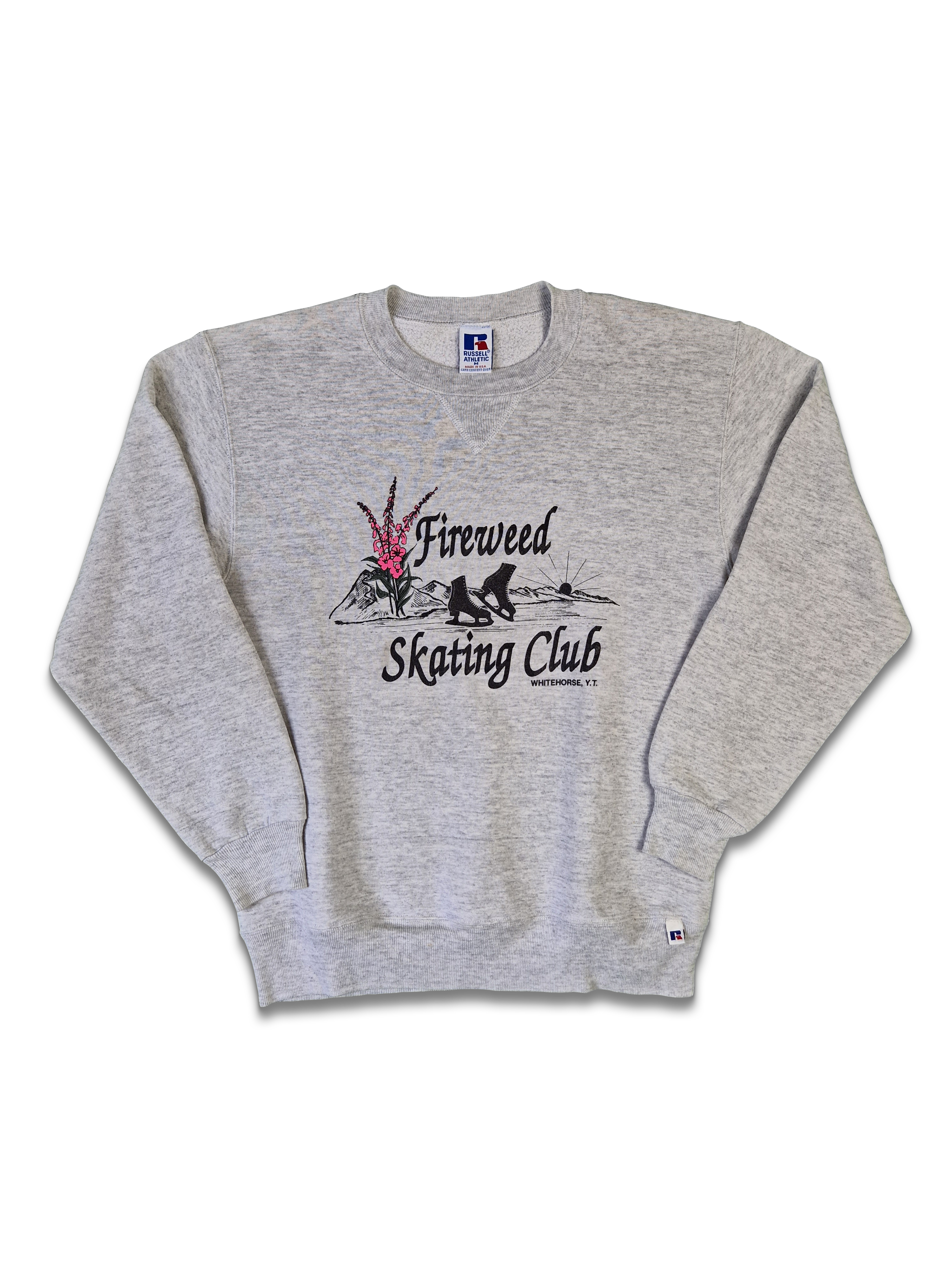 Vintage Russell Athletic Sweater Fireweed Skating Club Made In USA M - RareRags